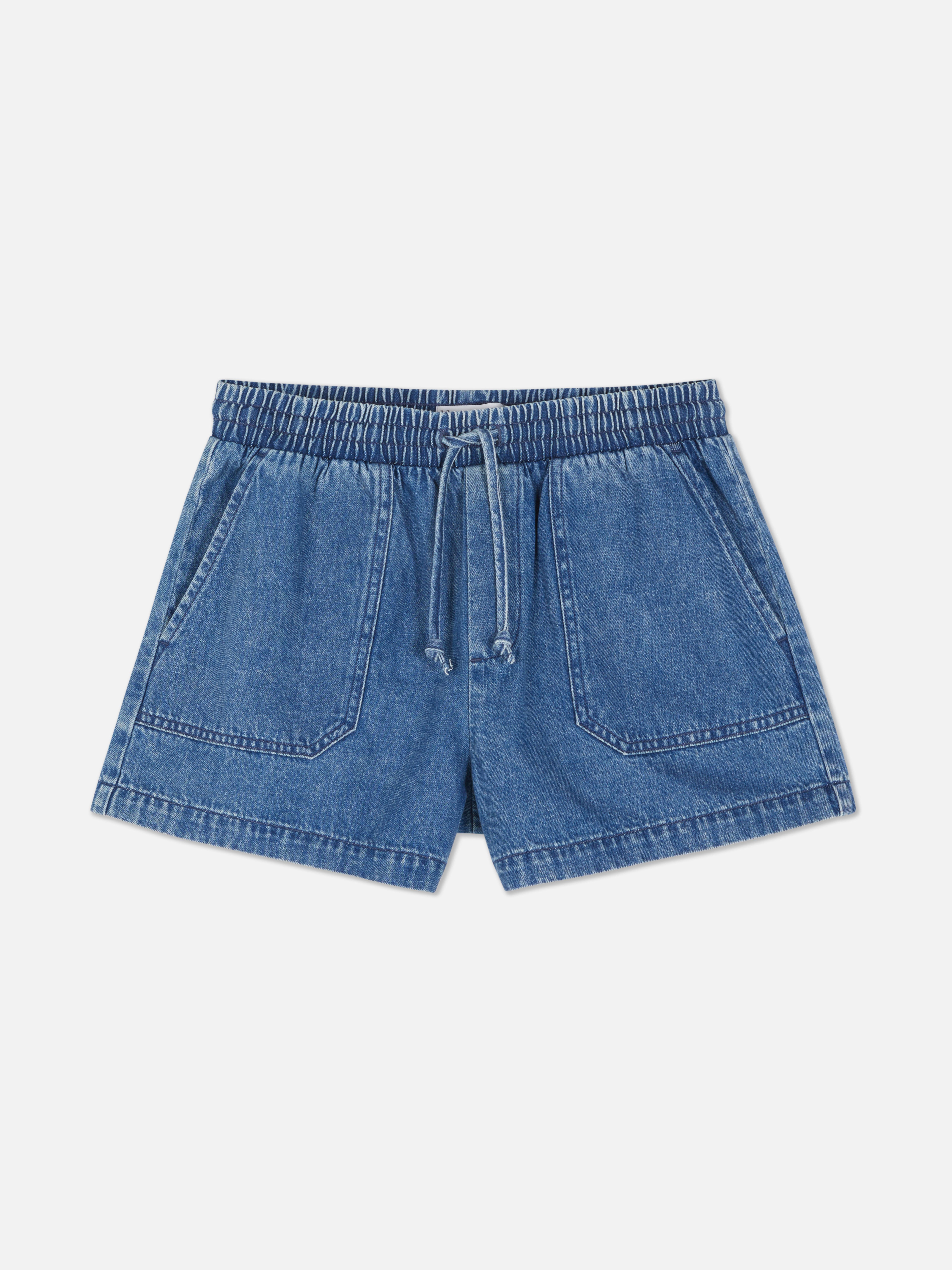 Elasticated Denim Shorts