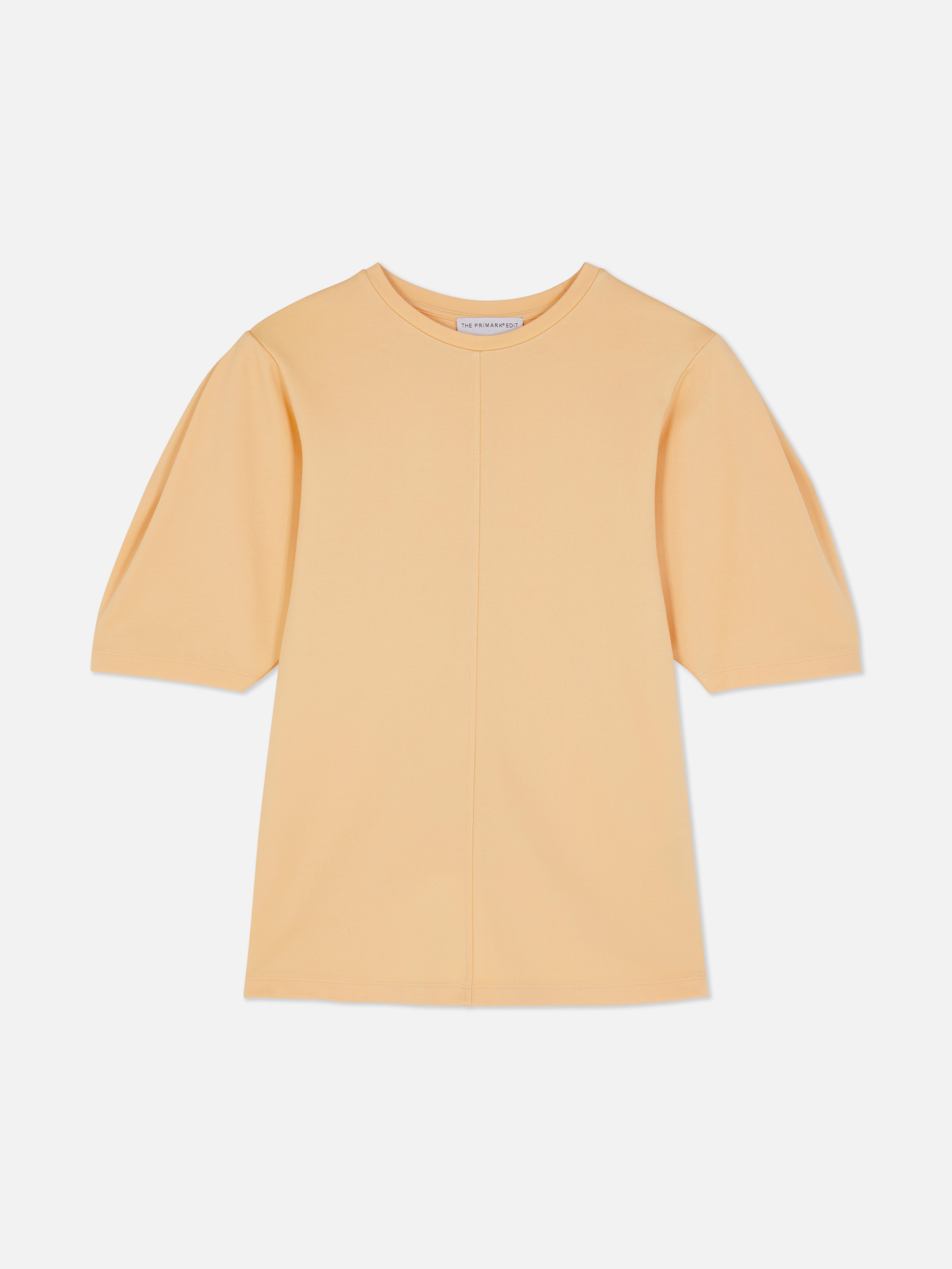 T-shirt met geplooide mouwen The Edit