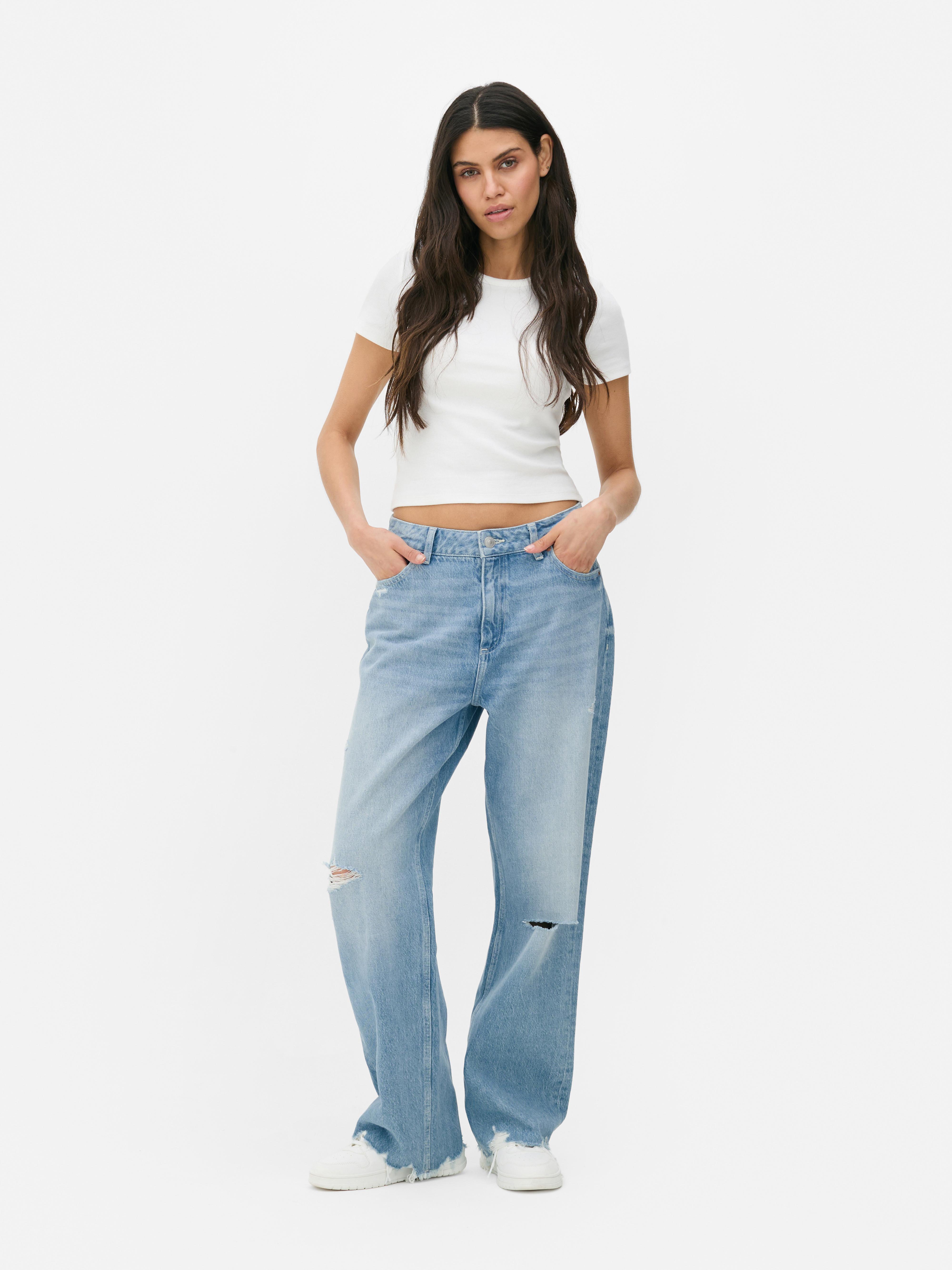 Jeans met rechte pijpen en scheuren Paula Echevarría