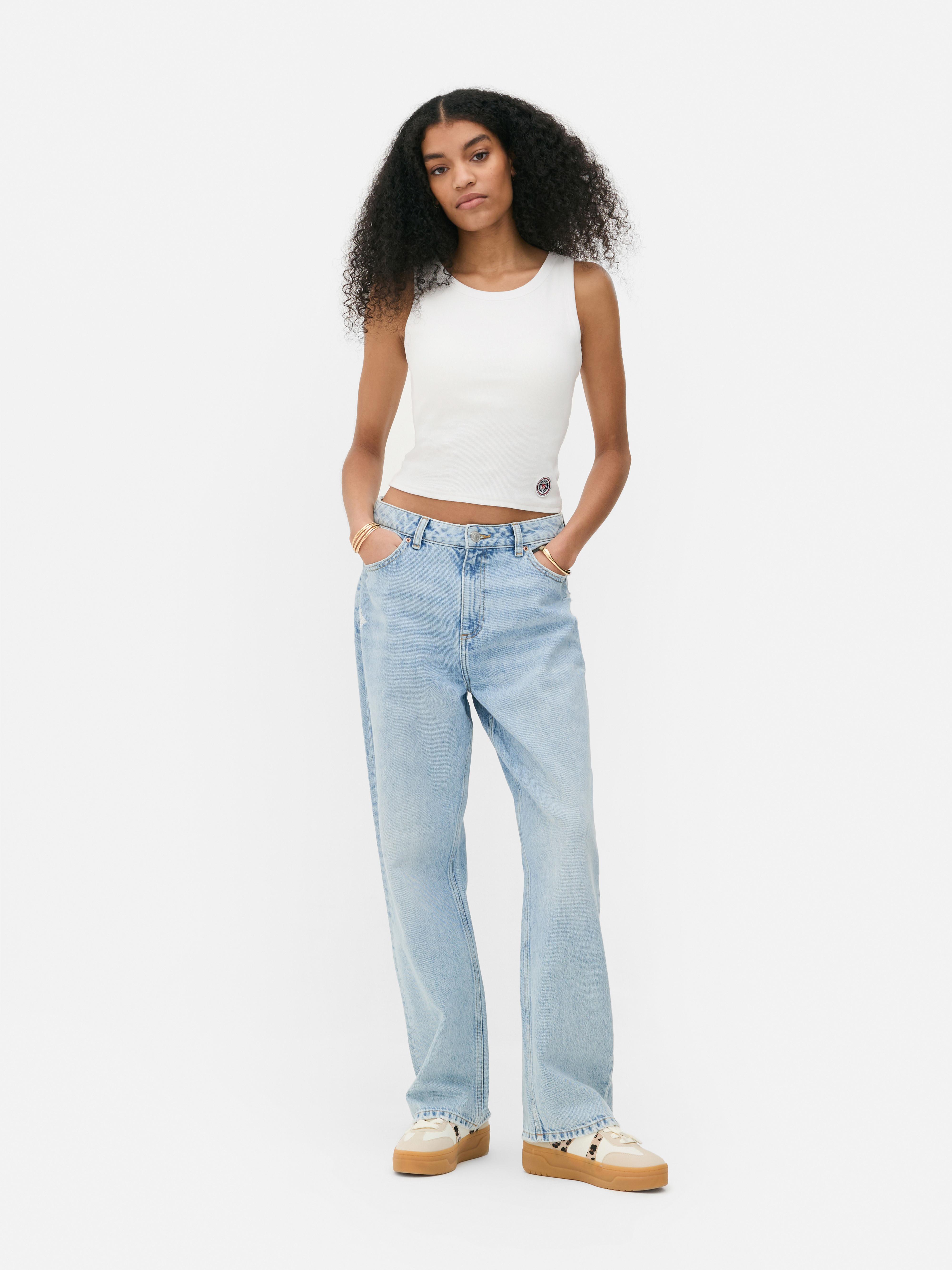 Paula Echevarría Straight Leg Distressed Jeans