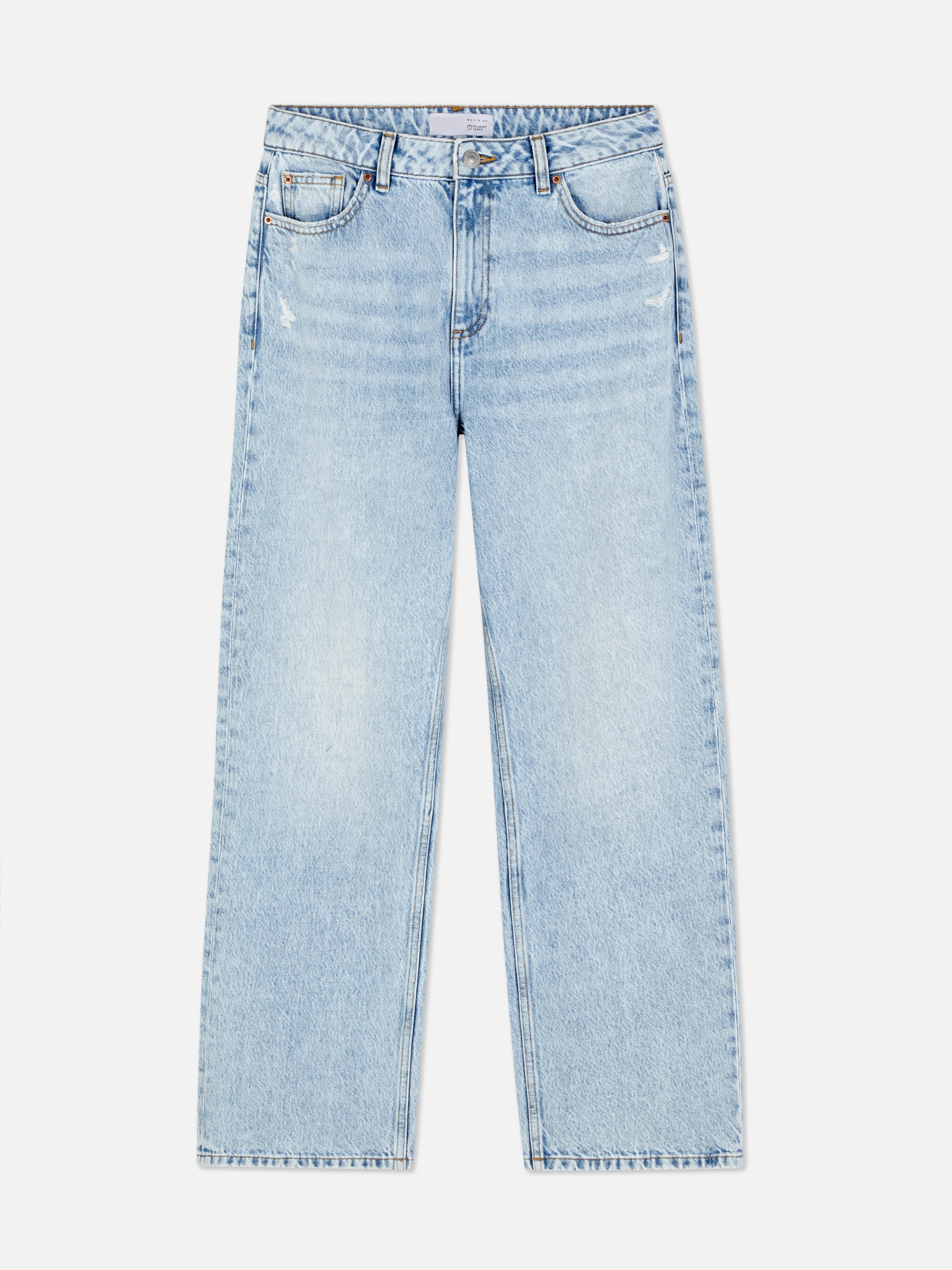 Paula Echevarría Straight Leg Distressed Jeans