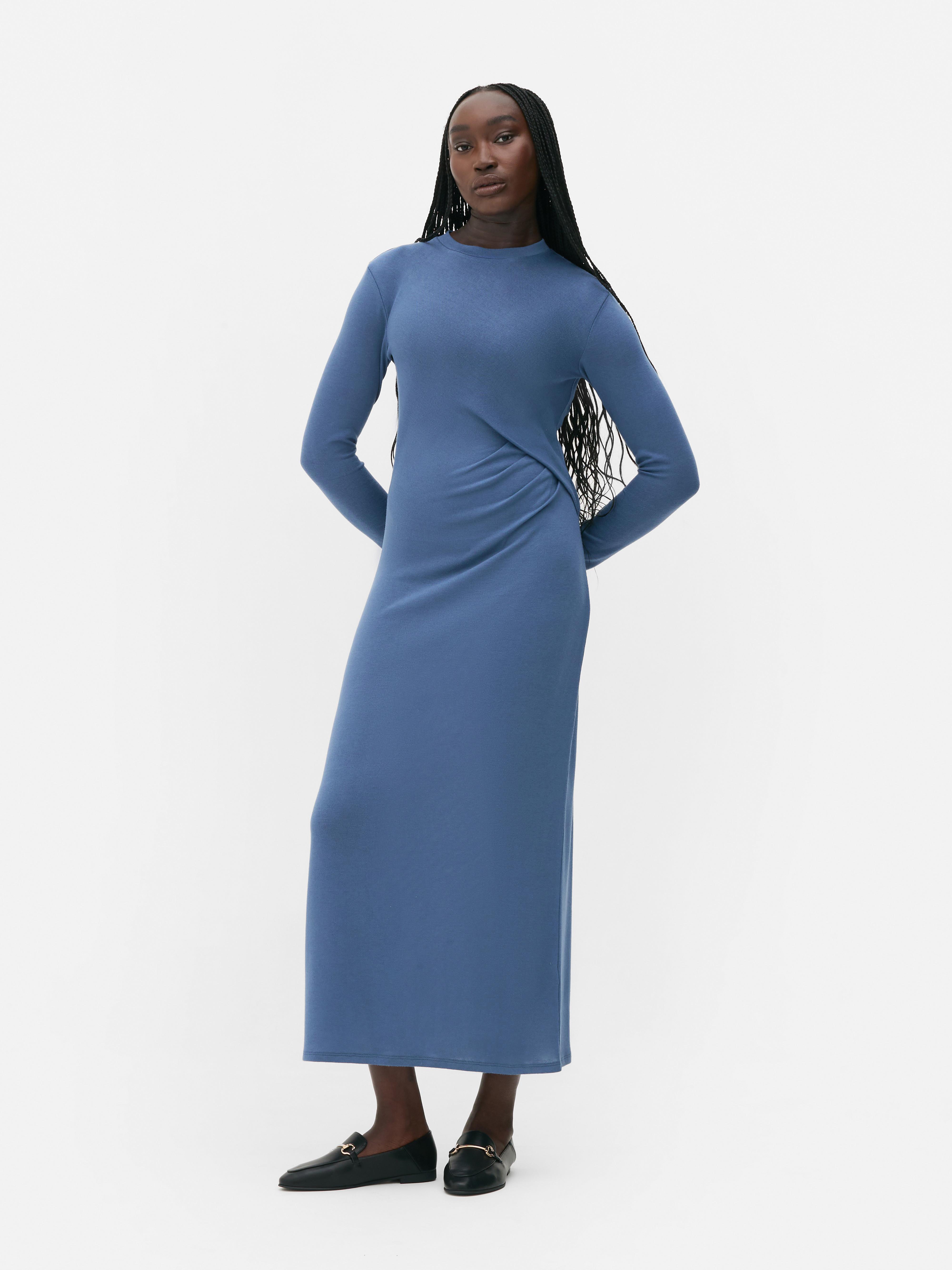 Langärmeliges „the Edit“ Jerseykleid - Blau - Damen 