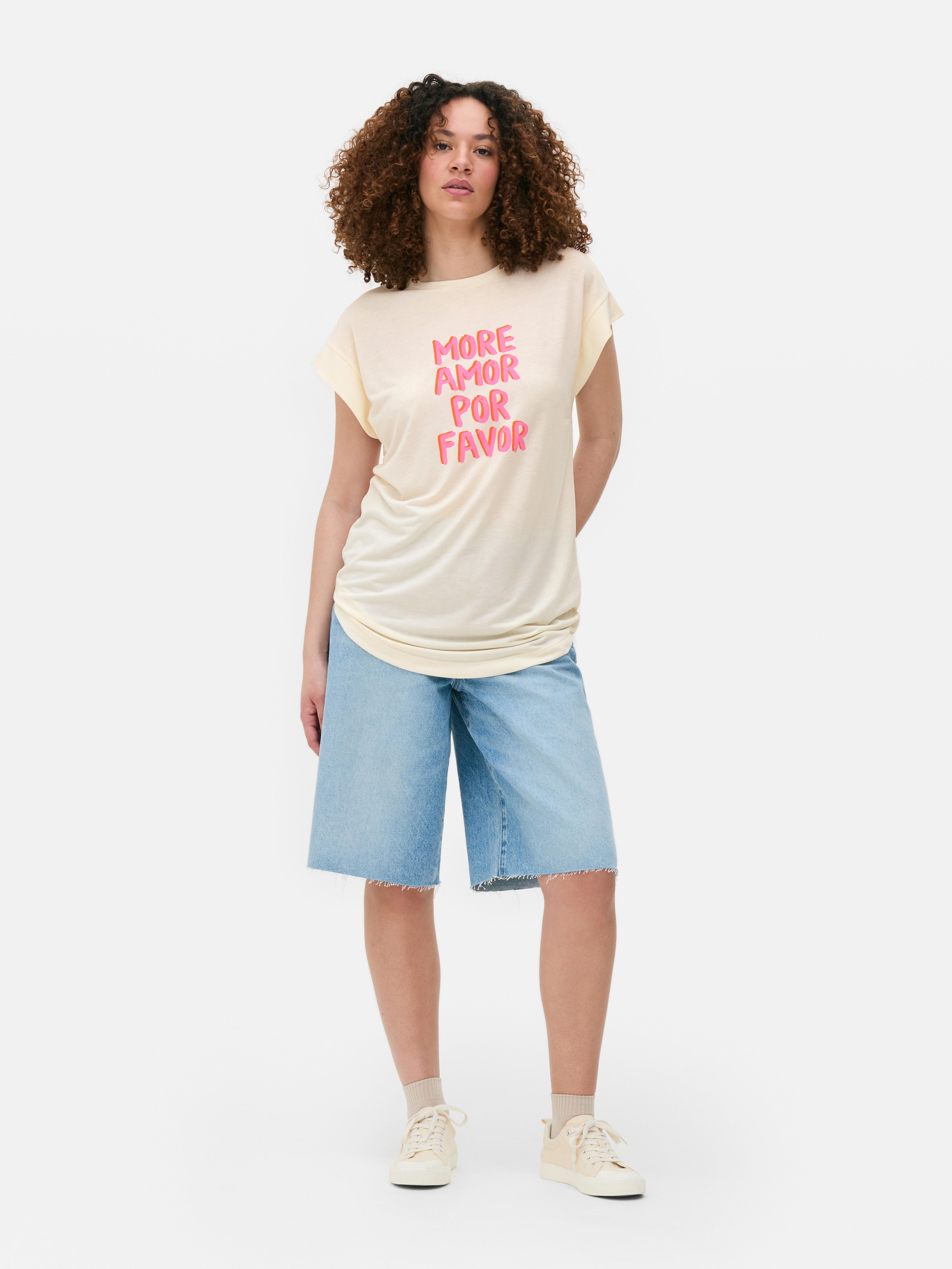 Lang T-shirt met print