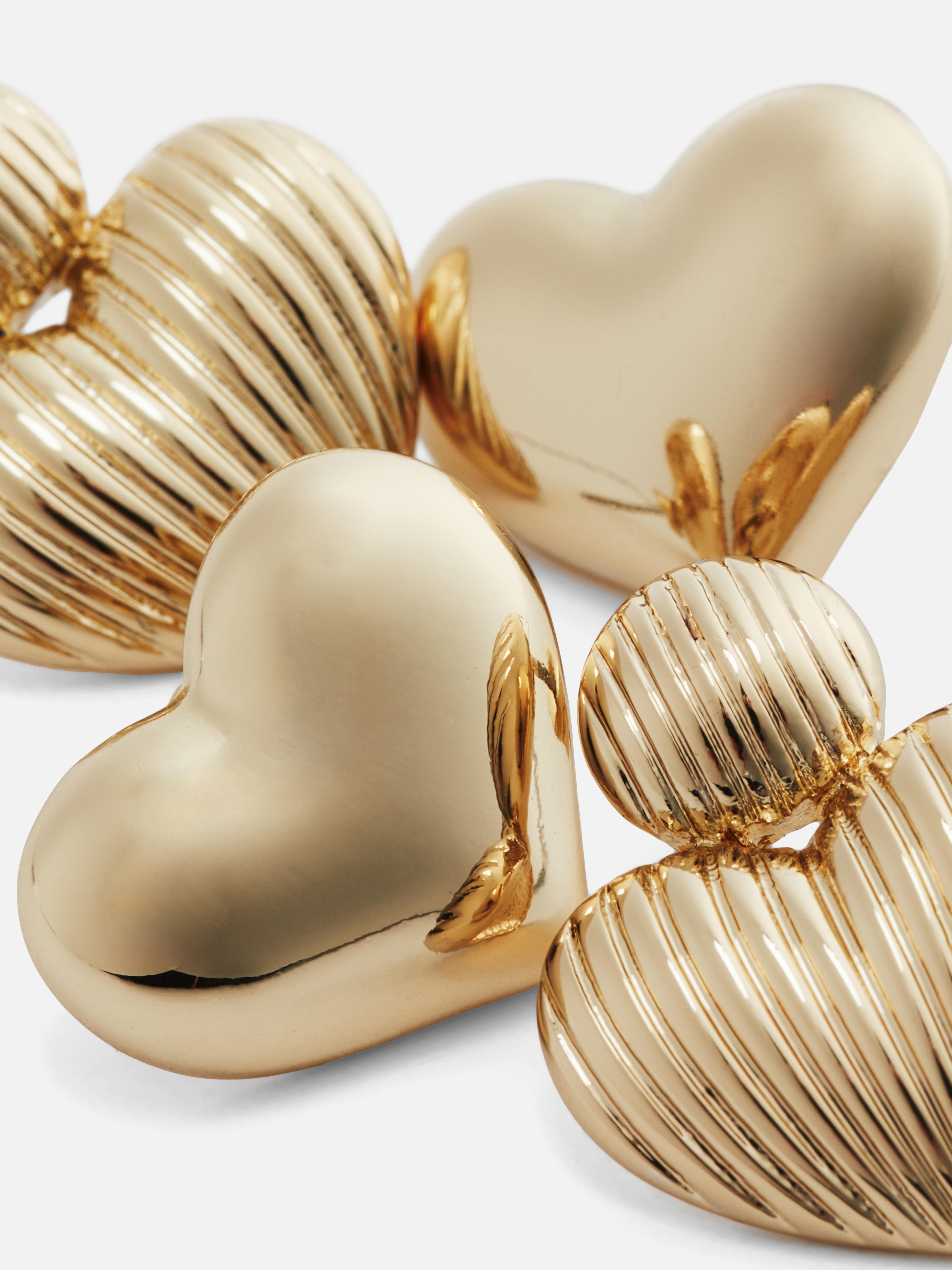 2pk Heart Shaped Stud Earrings