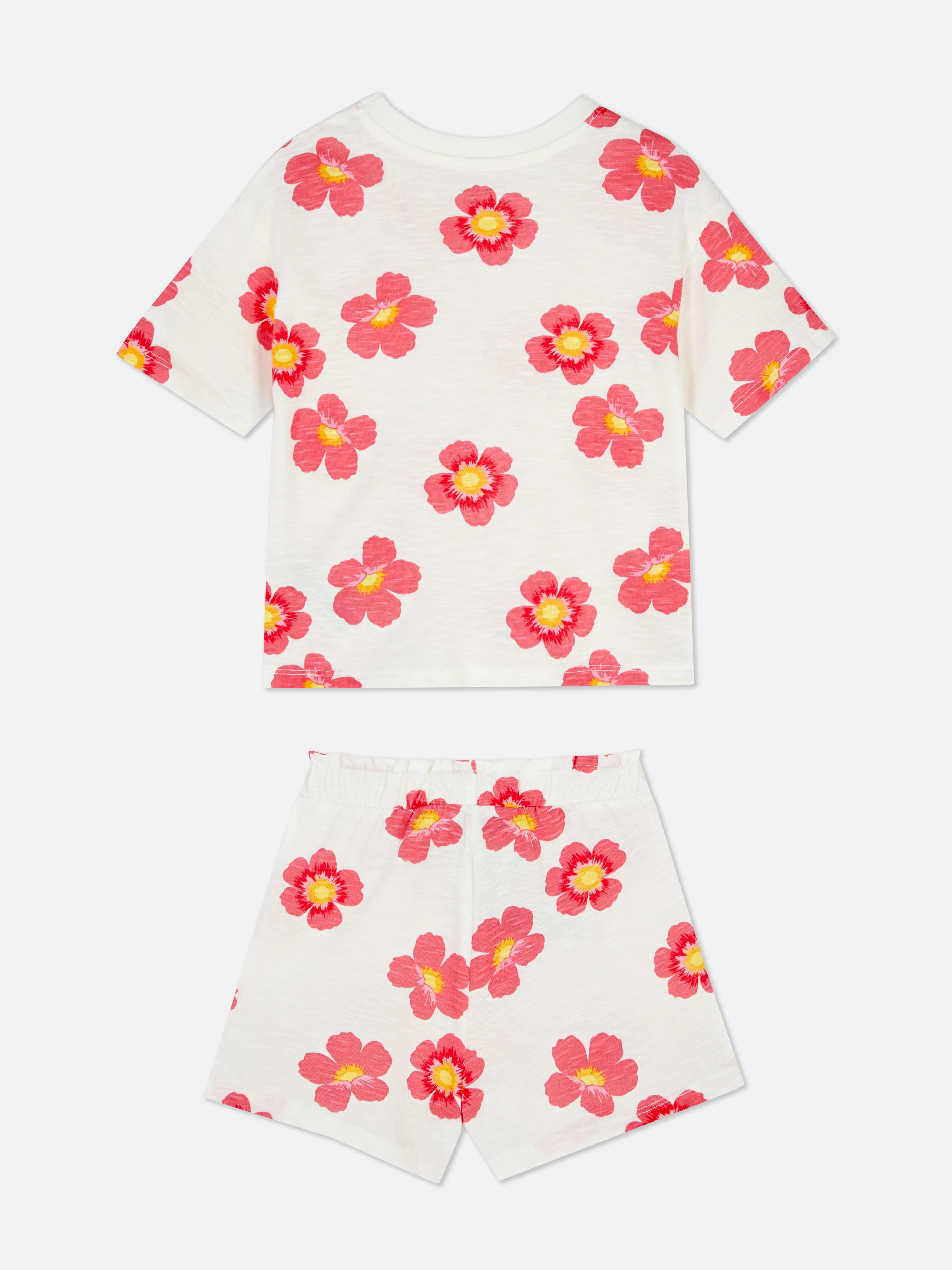 Set cu tricou și pantaloni scurți cu flori