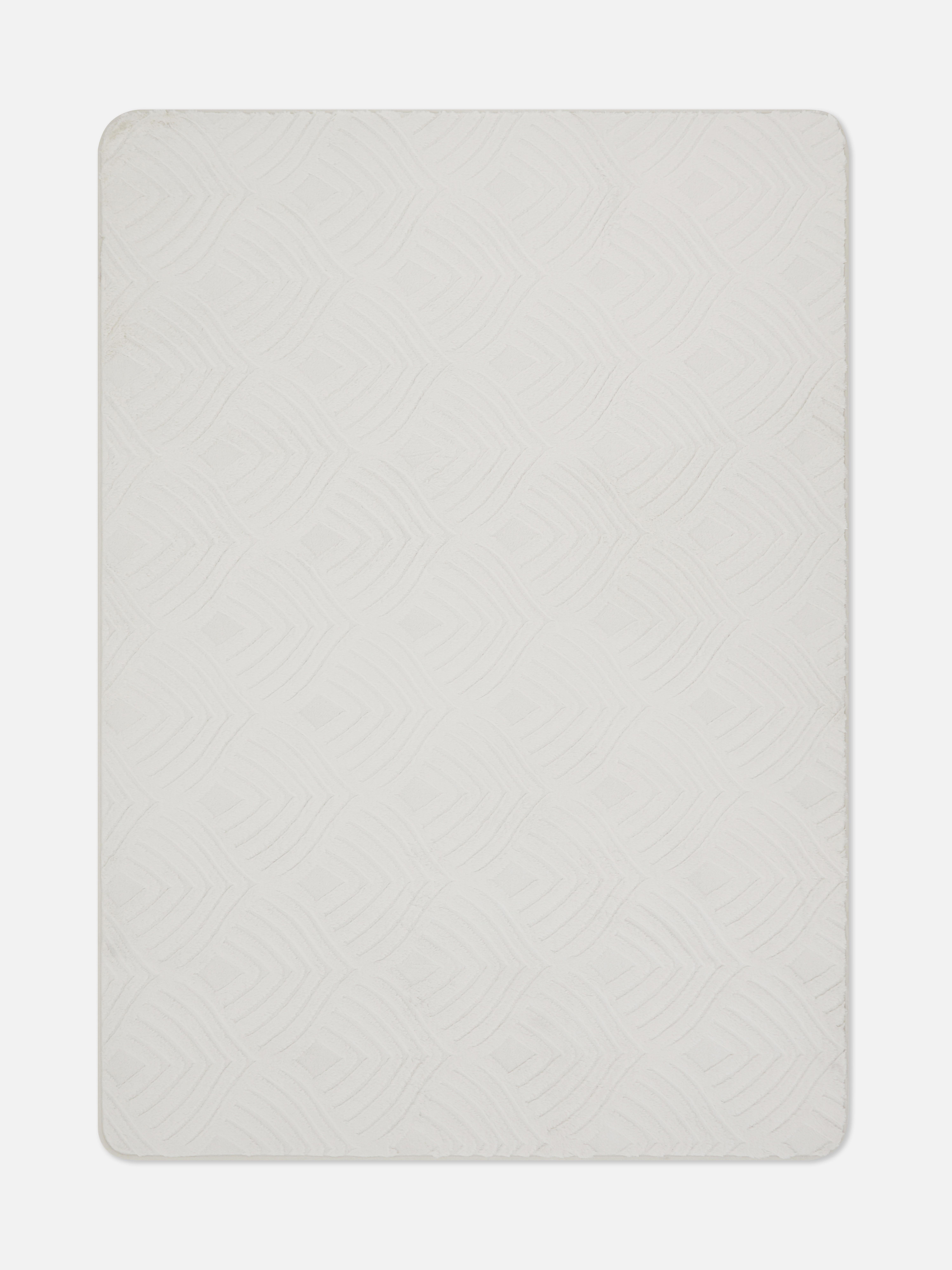 Chevron Textured Faux Fur Rug