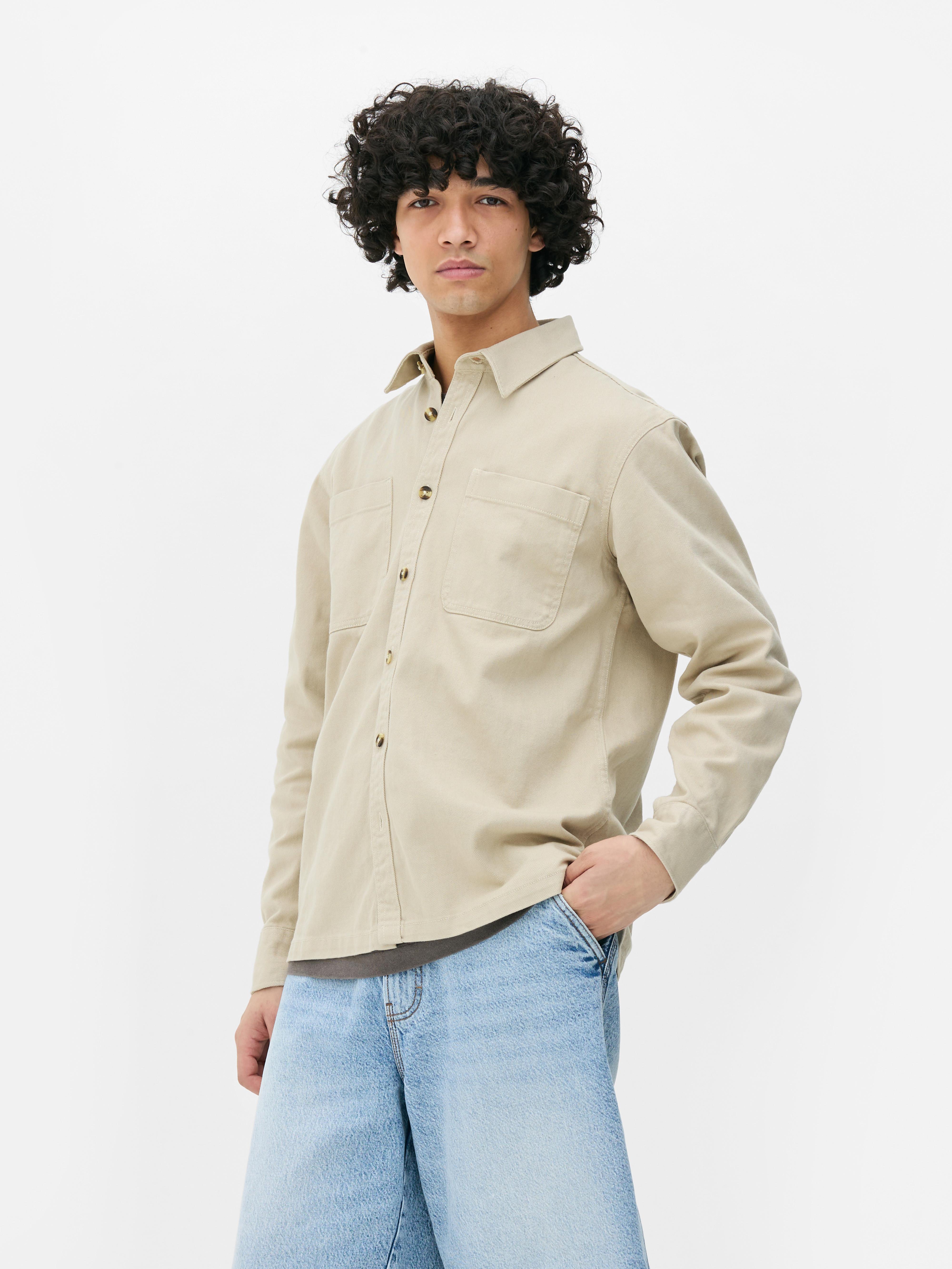 Overshirt in denim con bottoni