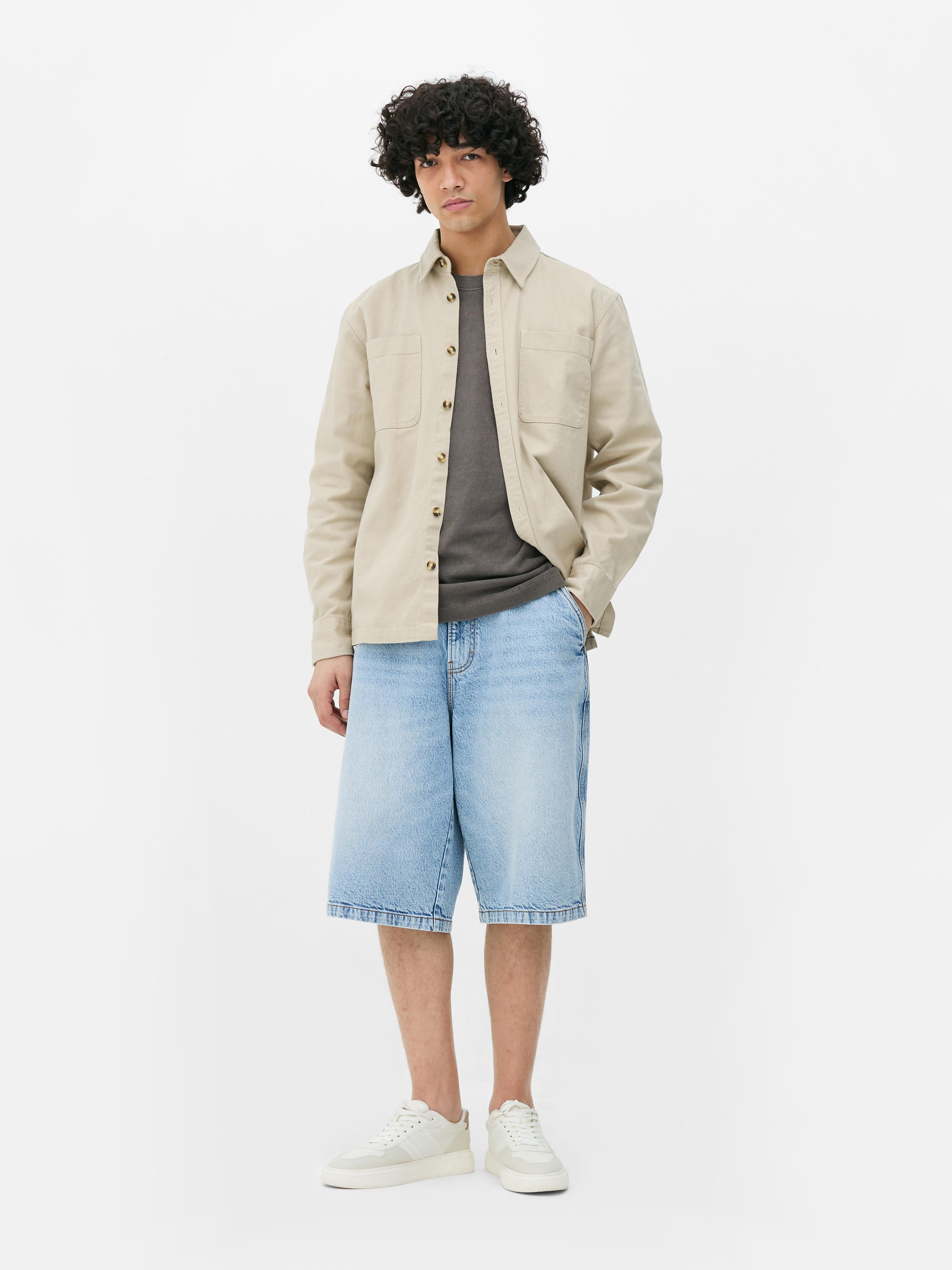 Overshirt in denim con bottoni