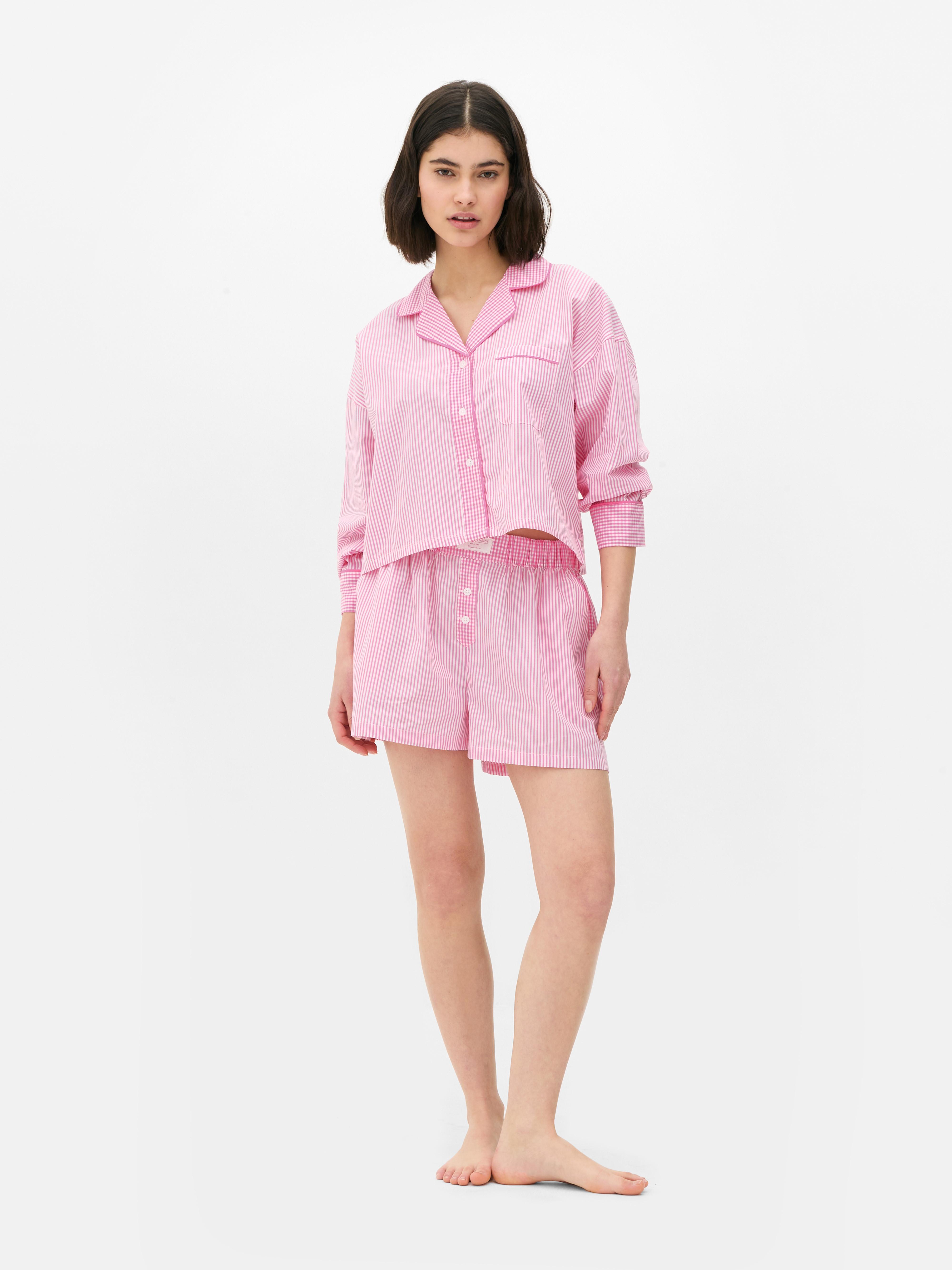 Short de pyjama tissé à rayures