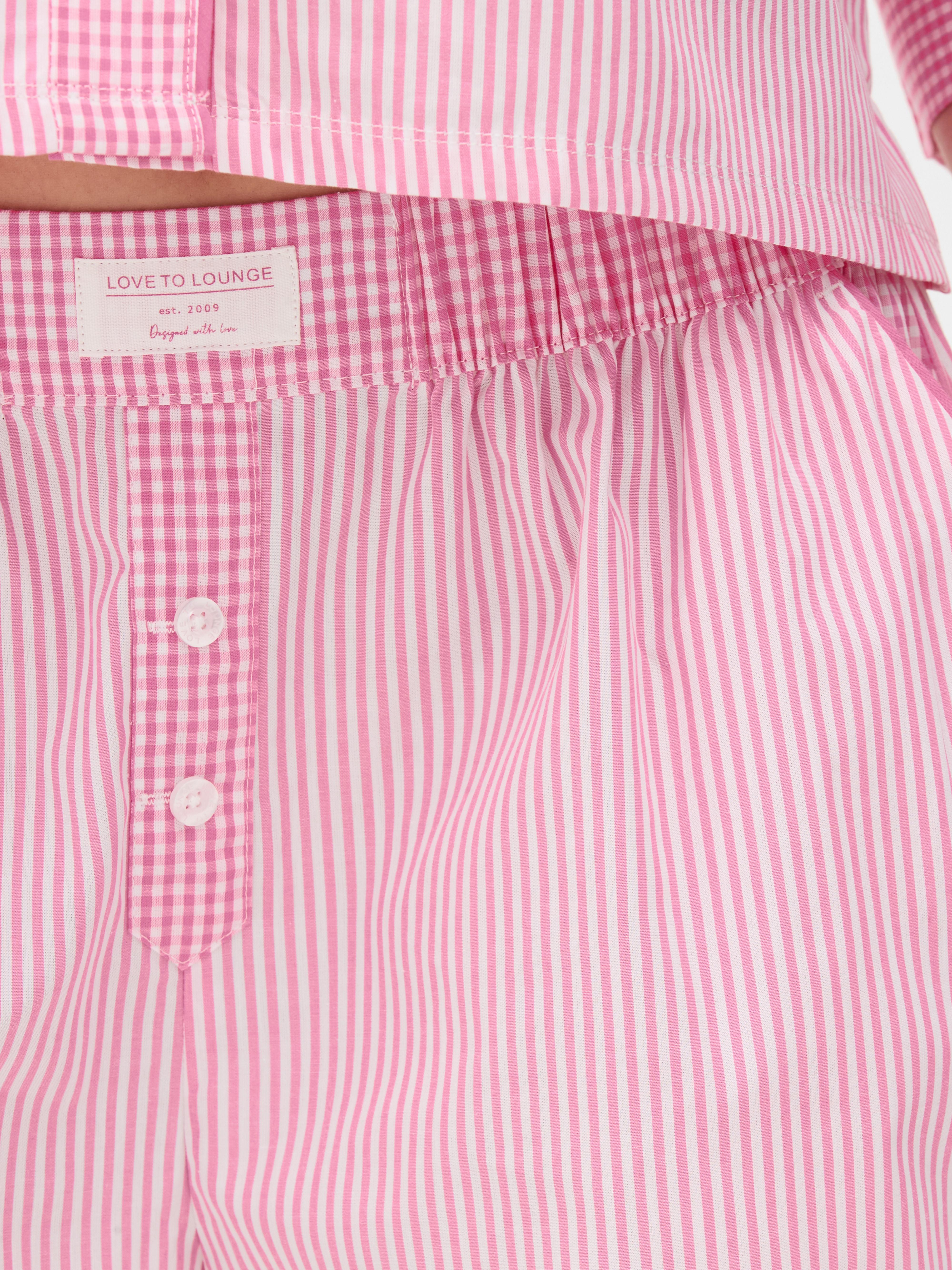 Gestreepte, geweven pyjamashort