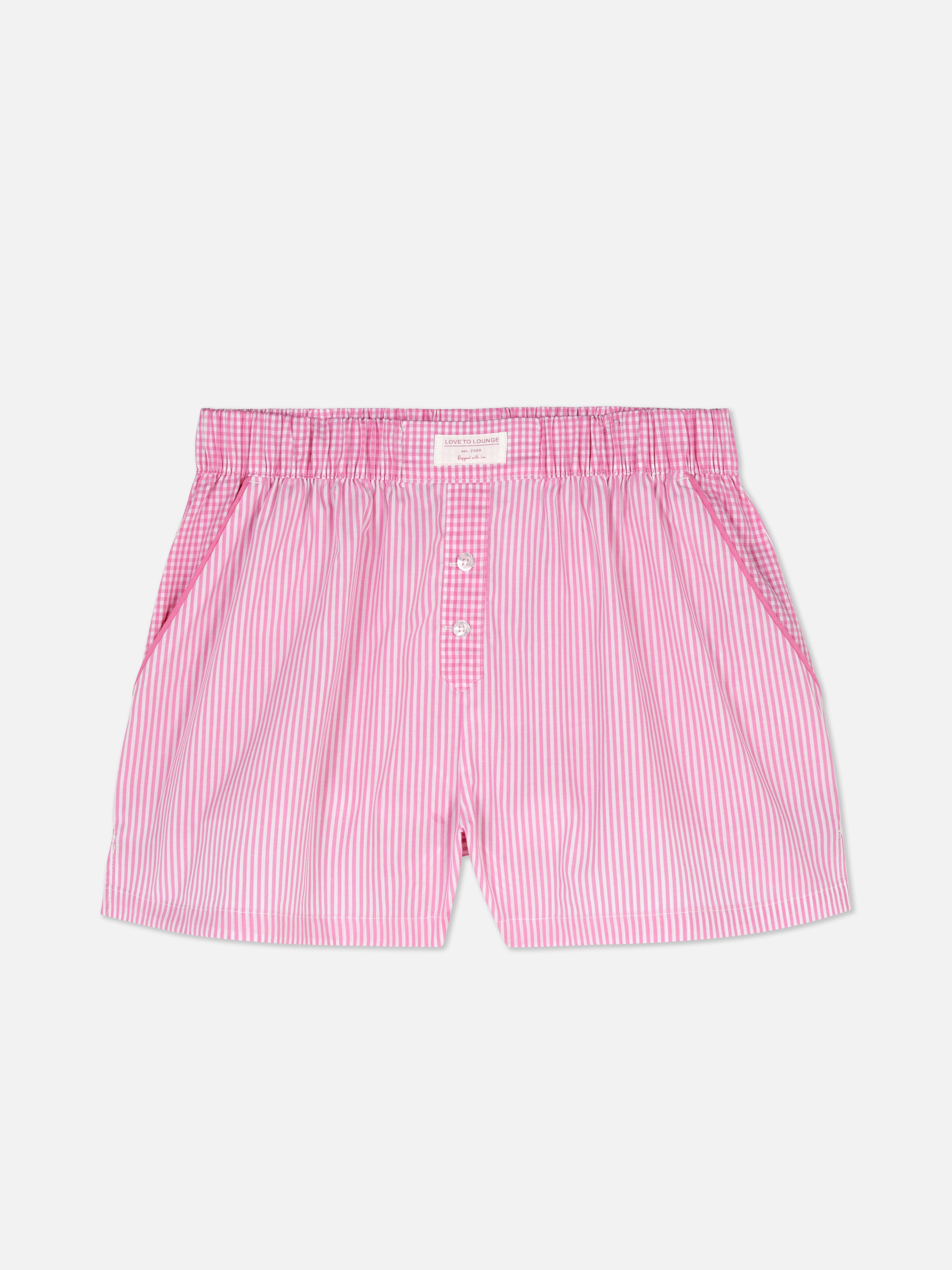 Gestreepte, geweven pyjamashort