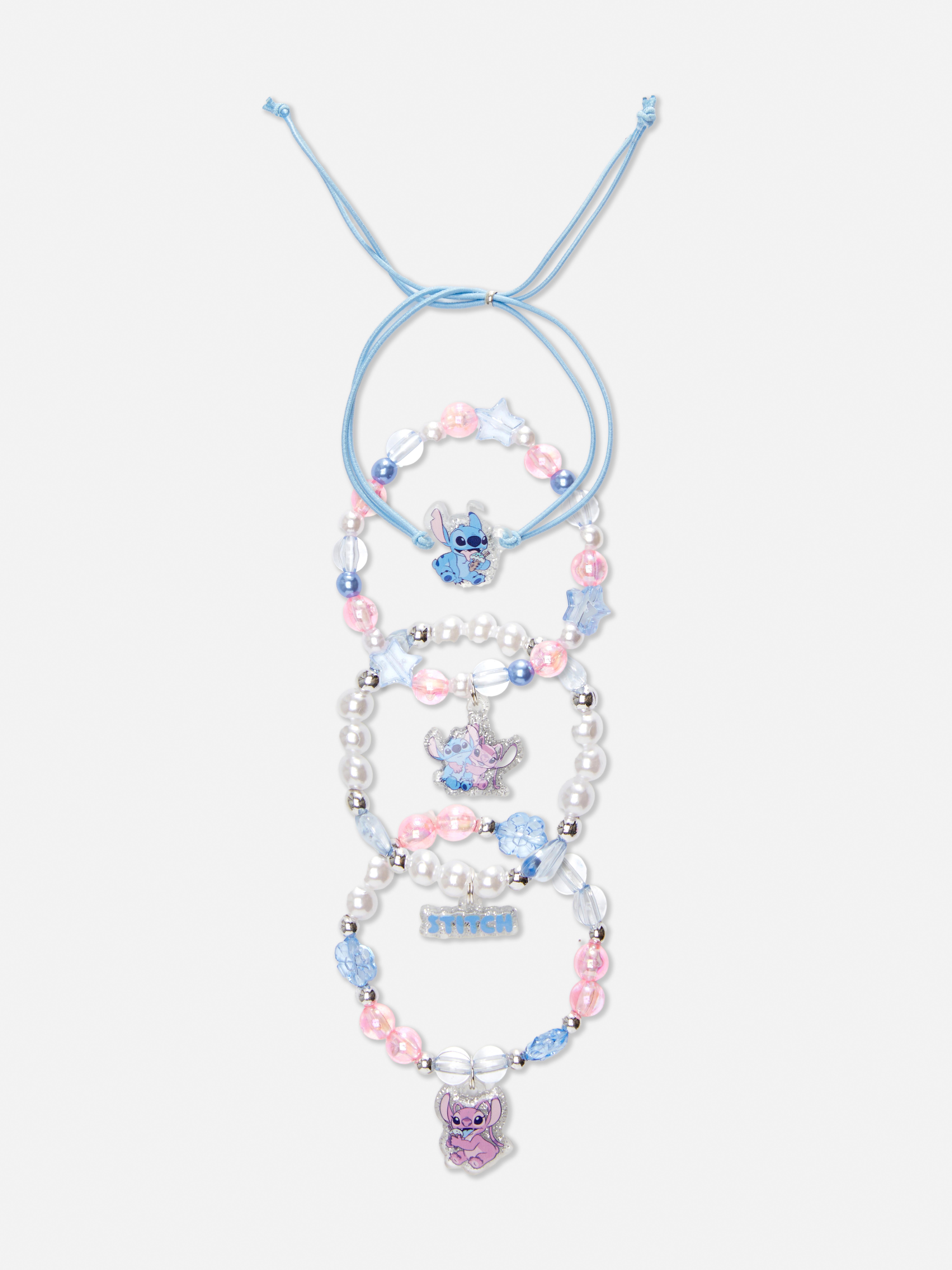 4pk Disney’s Stitch Charm Bracelets