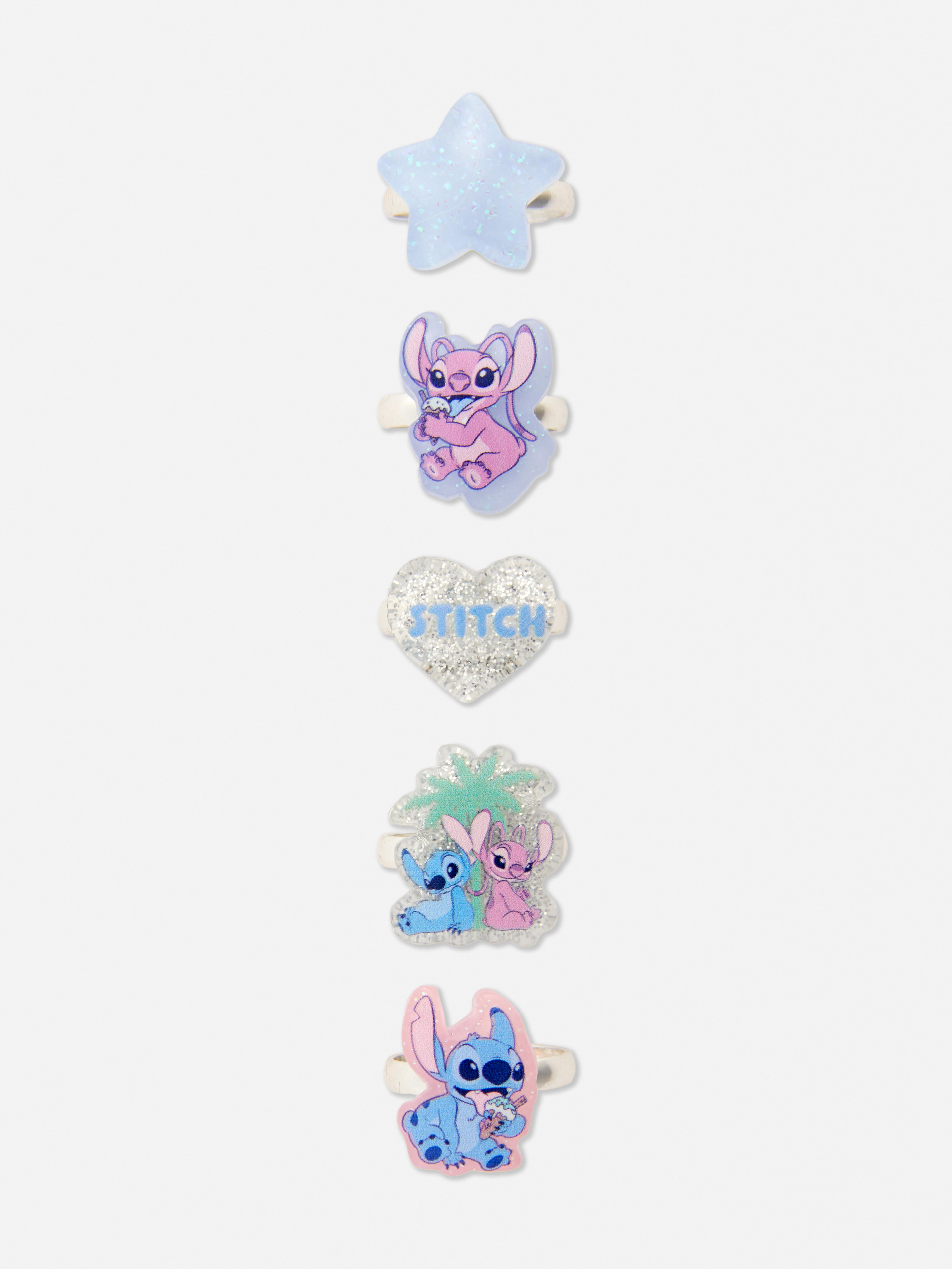 Lot de 5 bagues Disney Lilo & Stitch