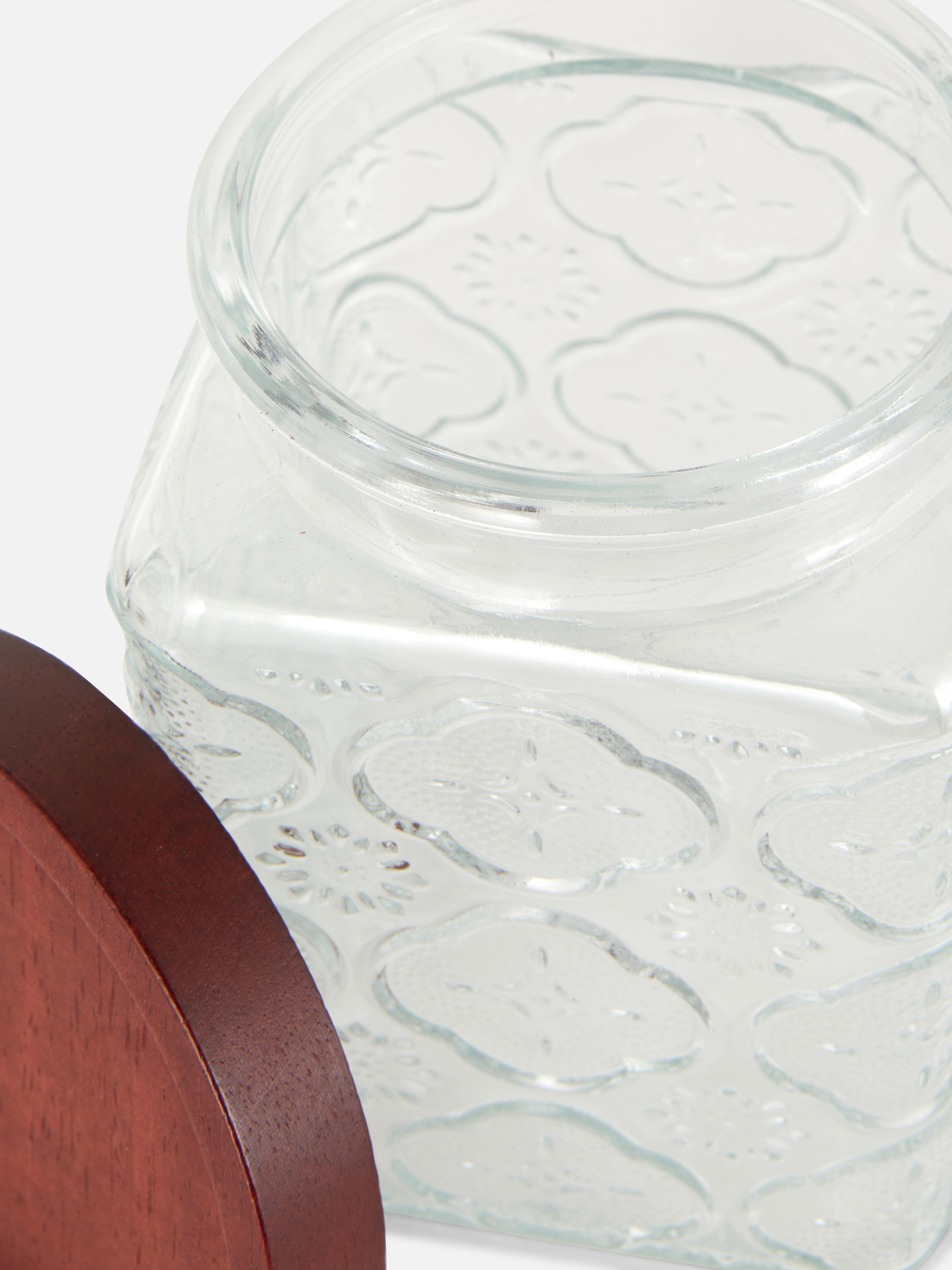 Large Embossed Glass Canister