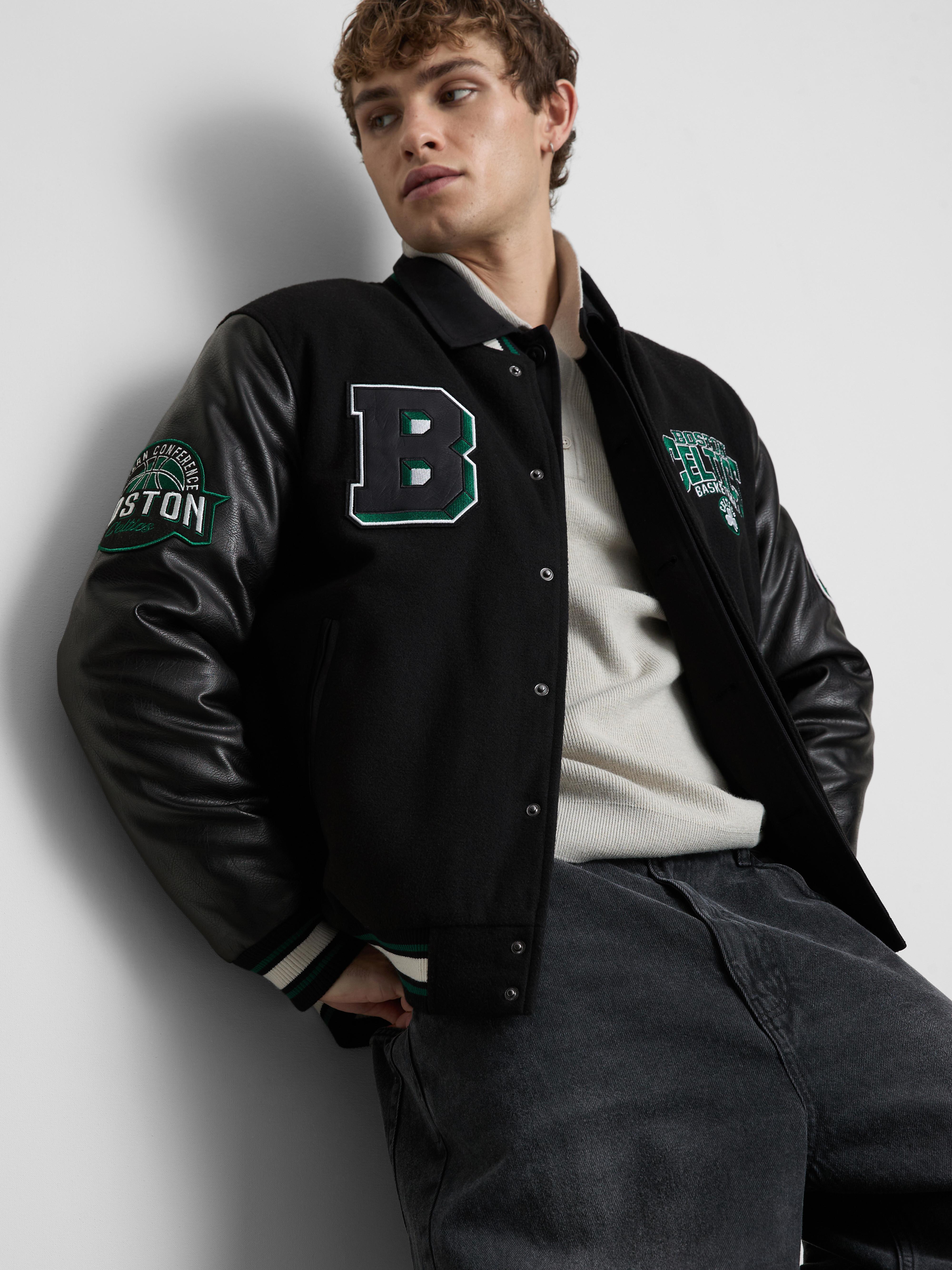 Men's Black NBA Boston Celtics Jacket | Primark