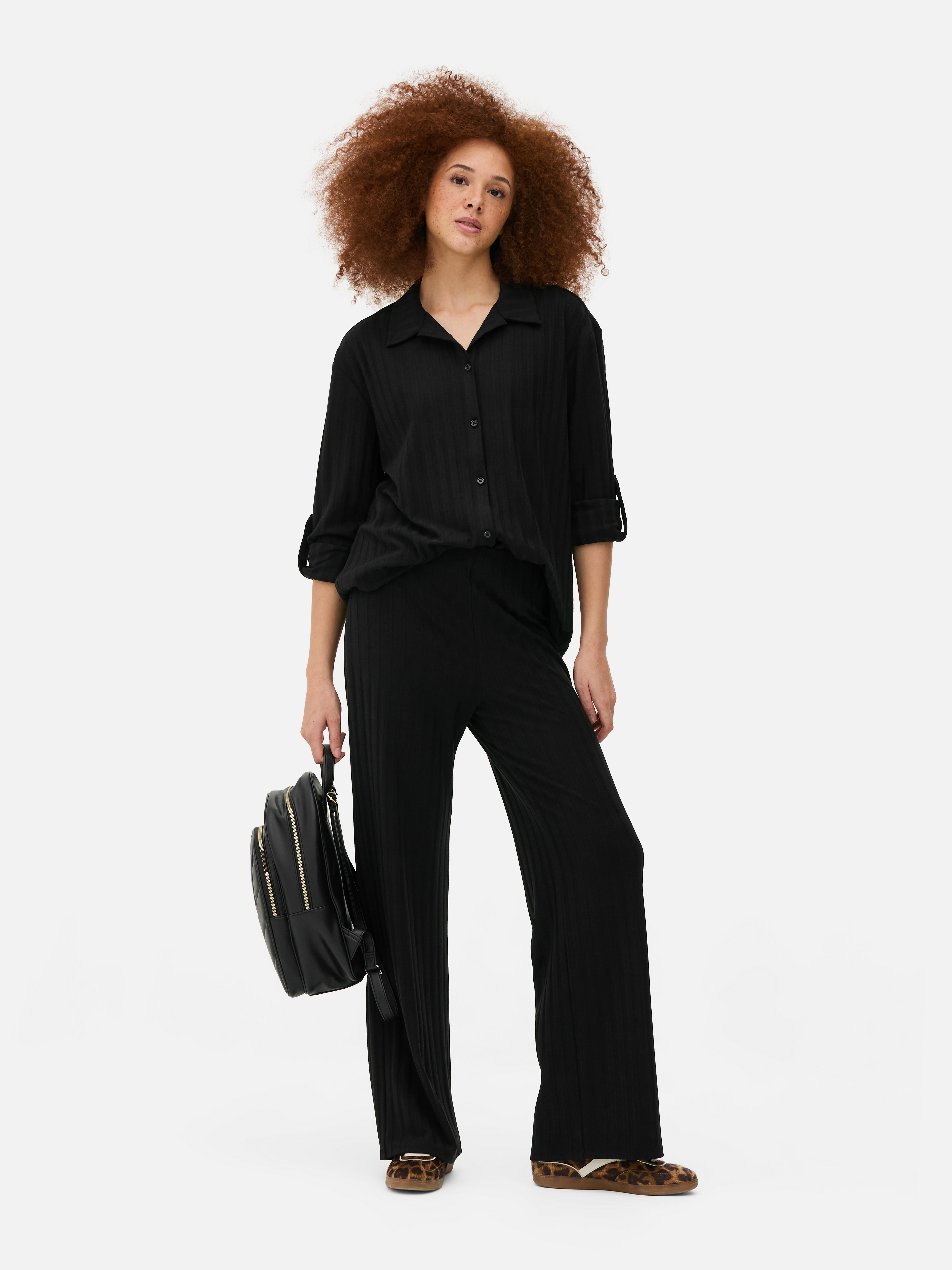 Ribbed Wide Leg Leggings