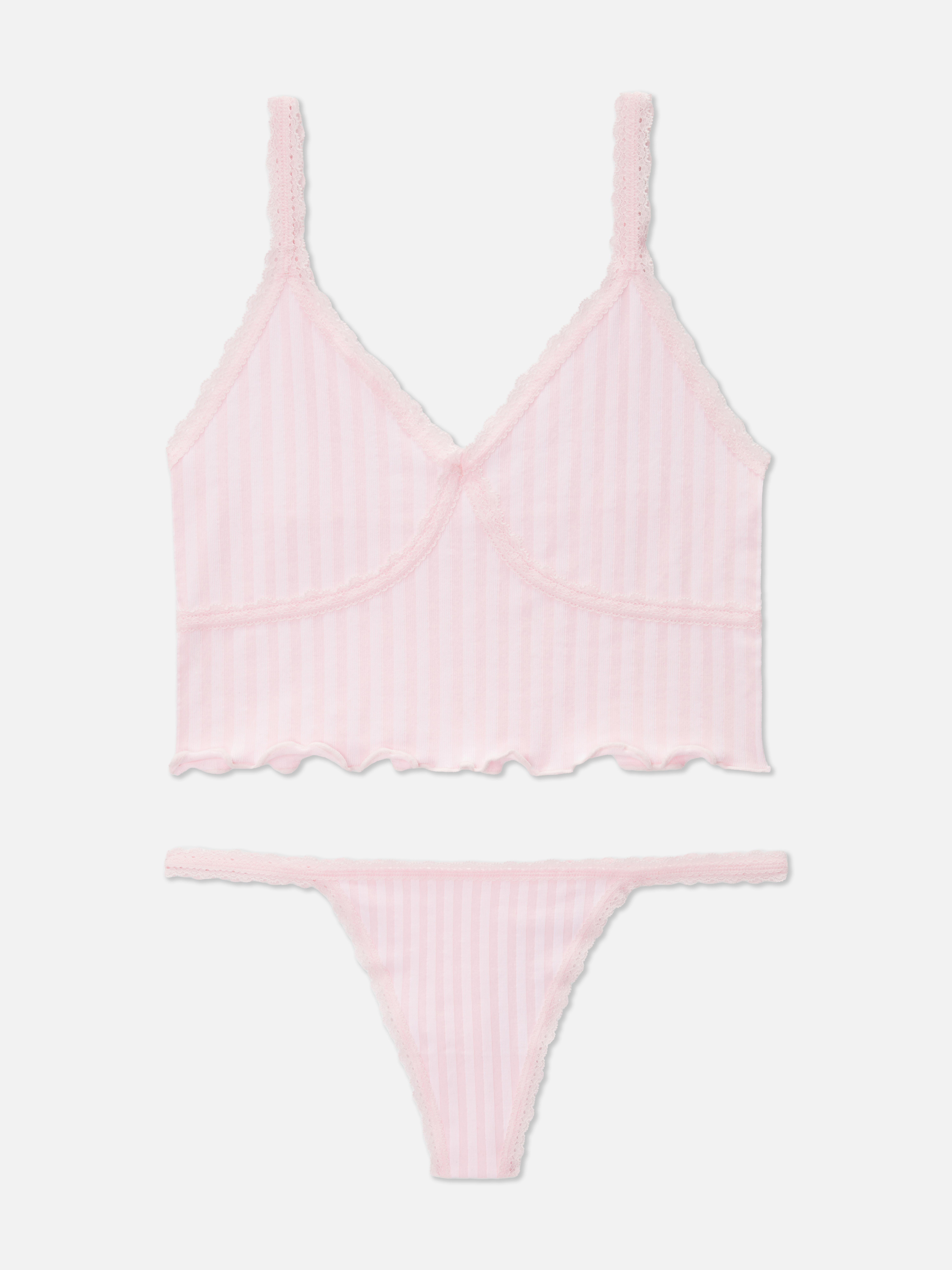 Set de bralette y tanga de pointelle