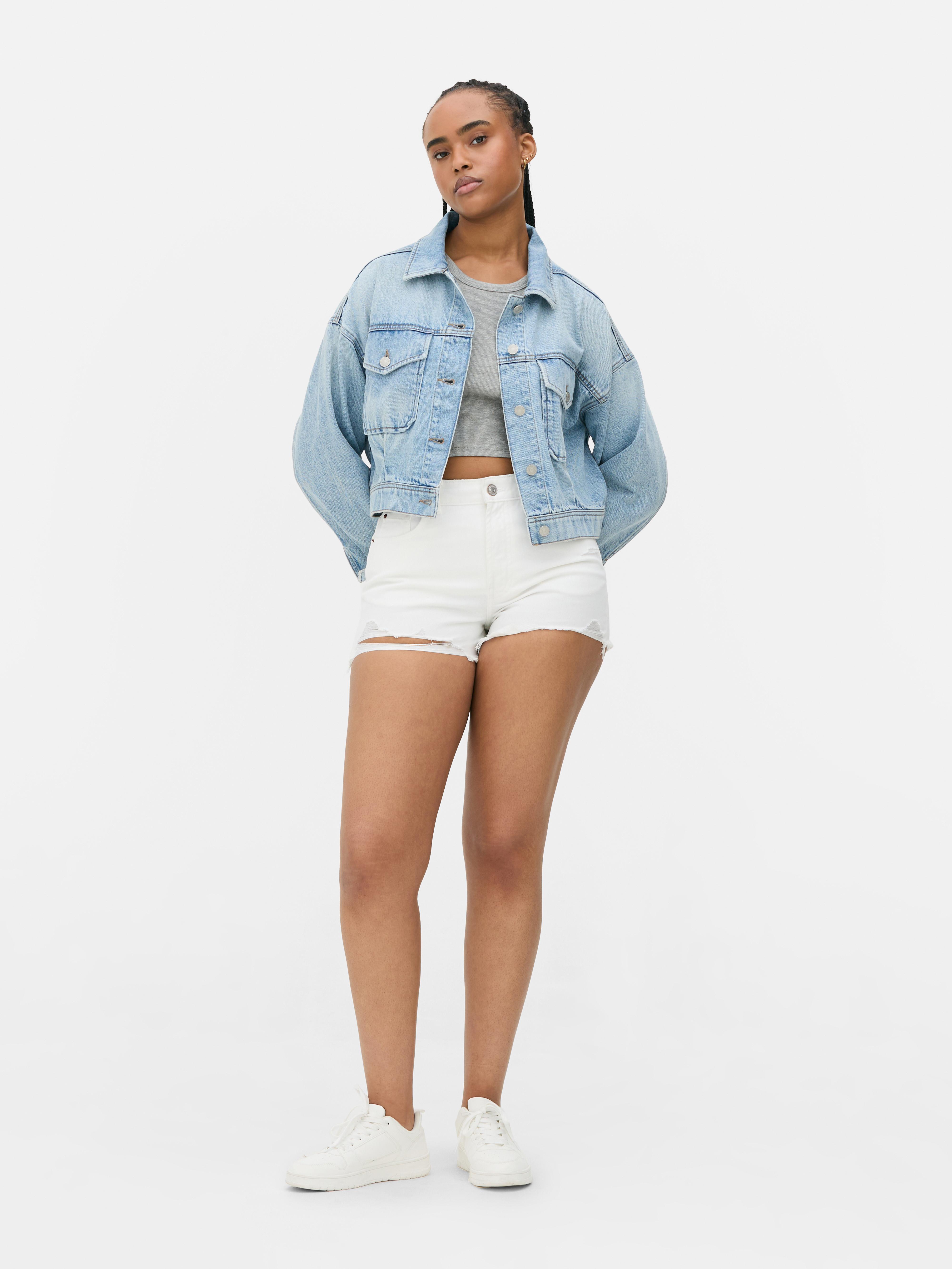 Ripped Denim Shorts