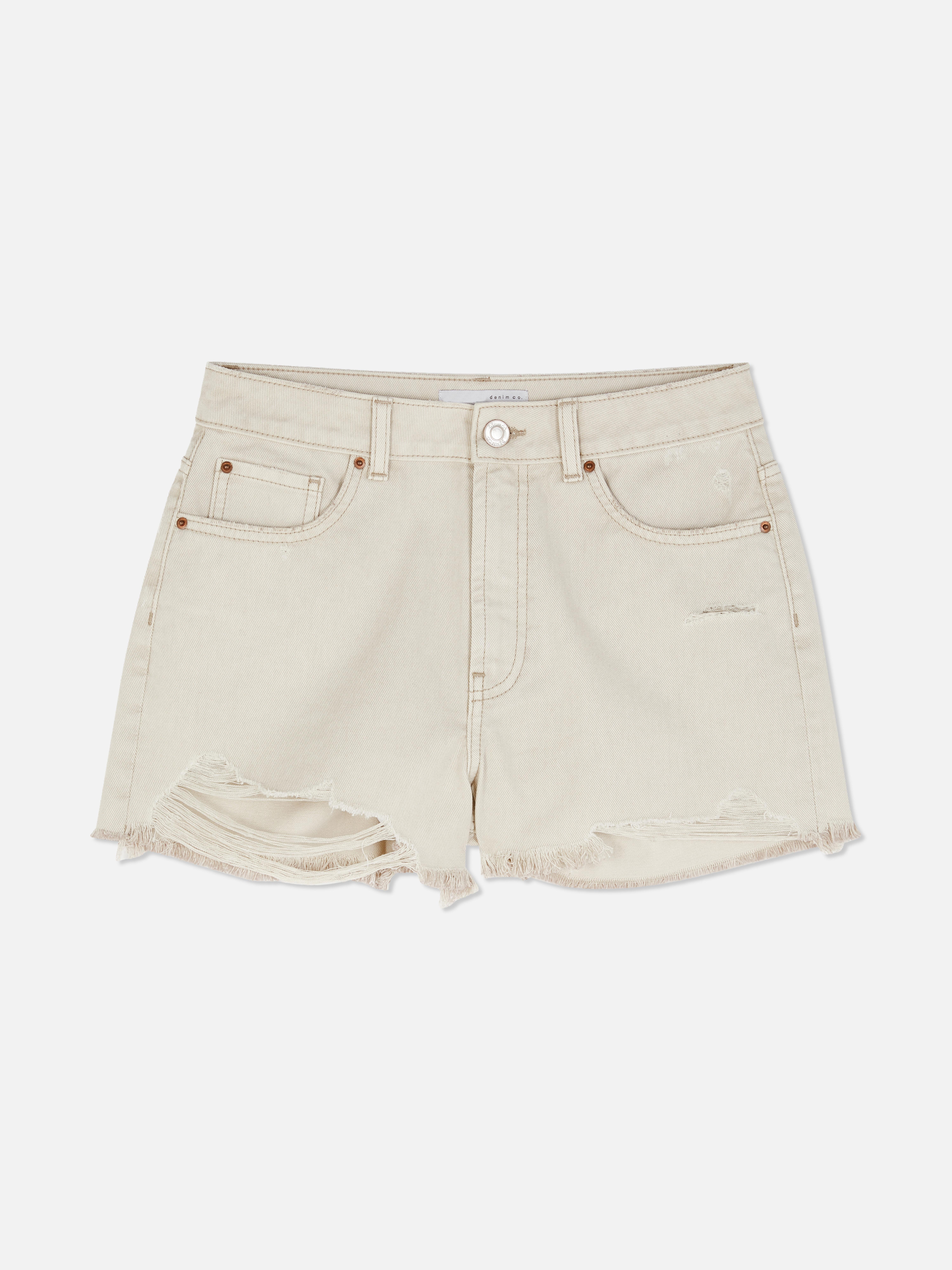 Ripped Denim Shorts