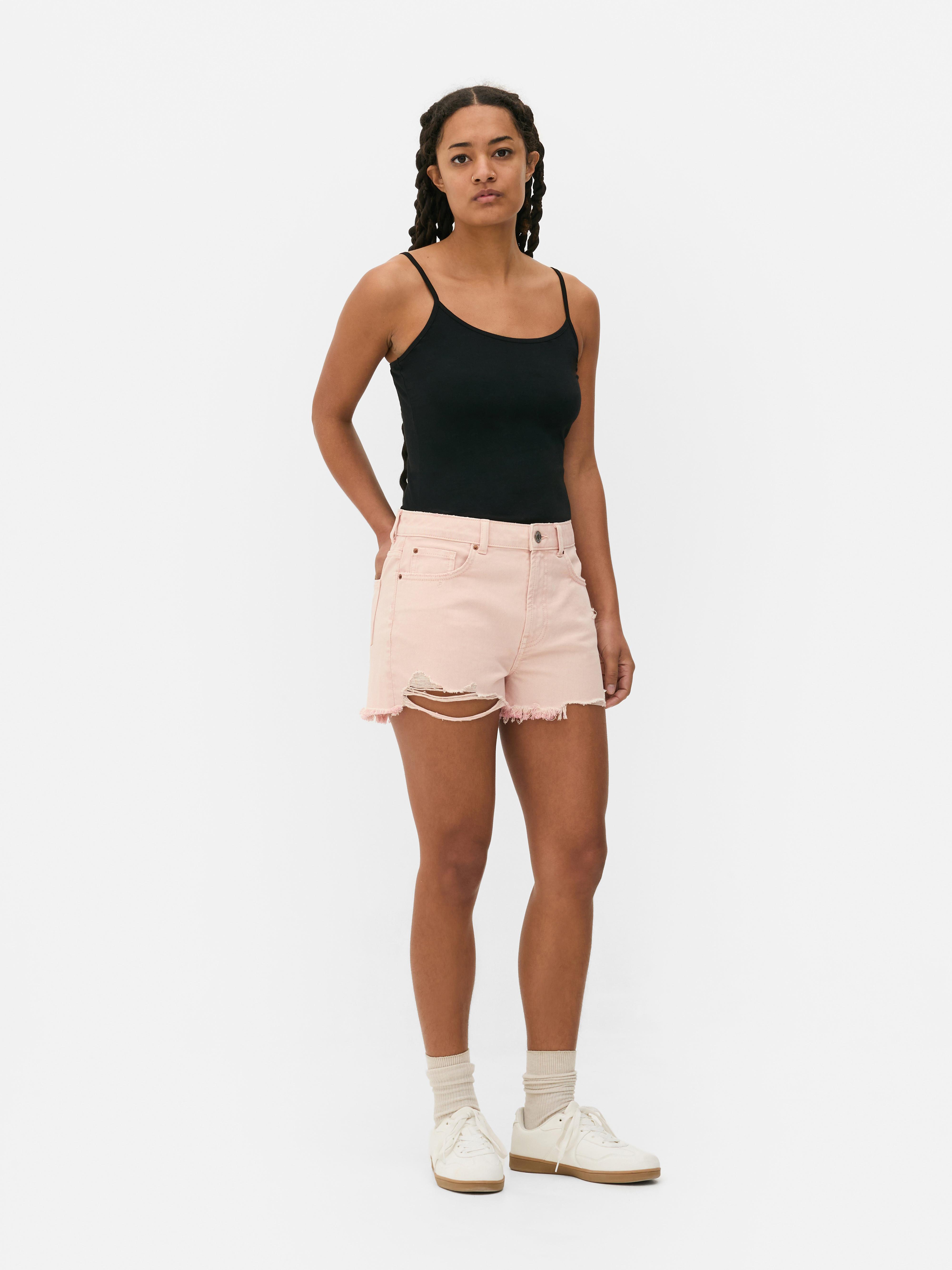 Ripped Denim Shorts