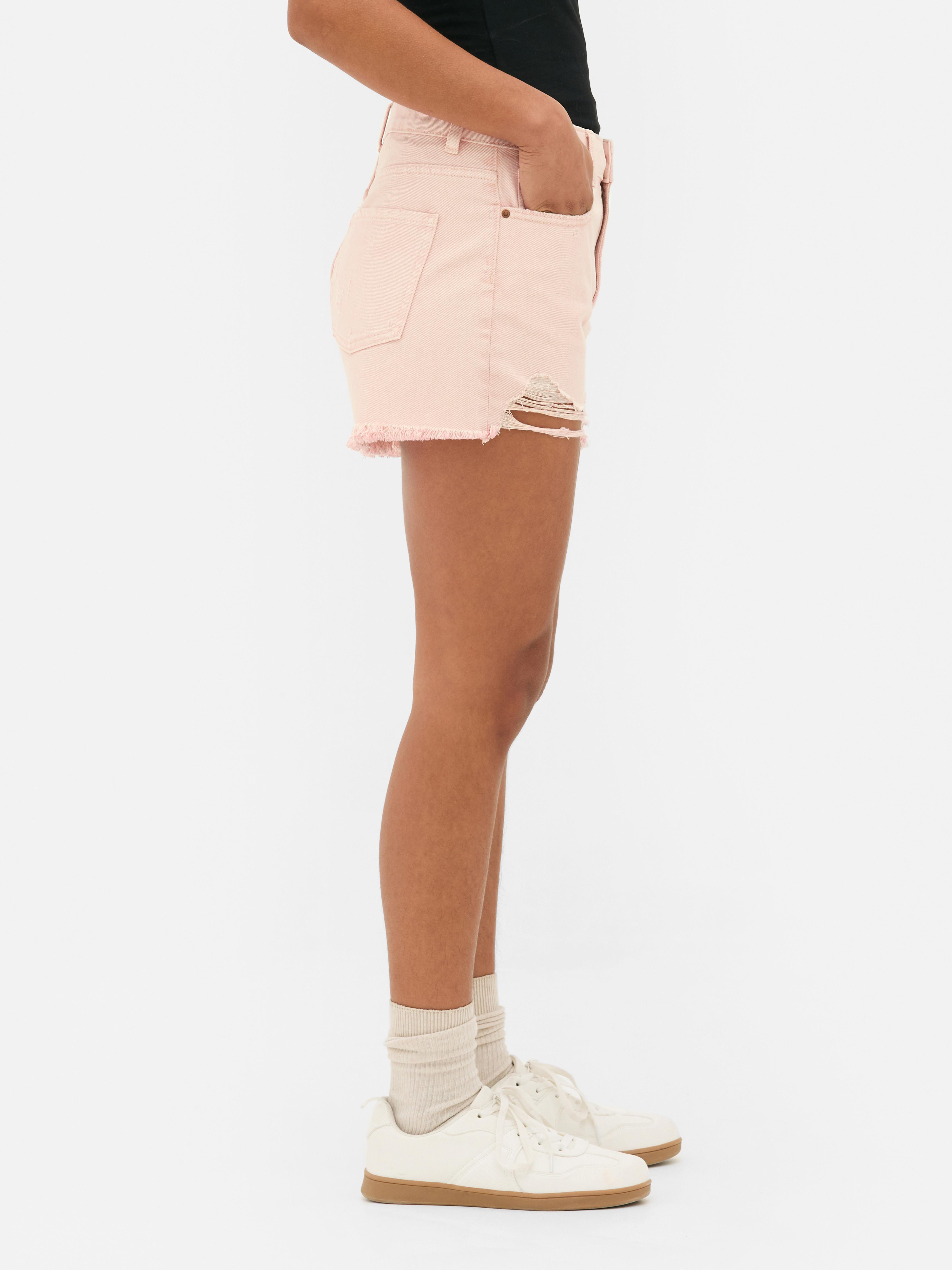Ripped Denim Shorts