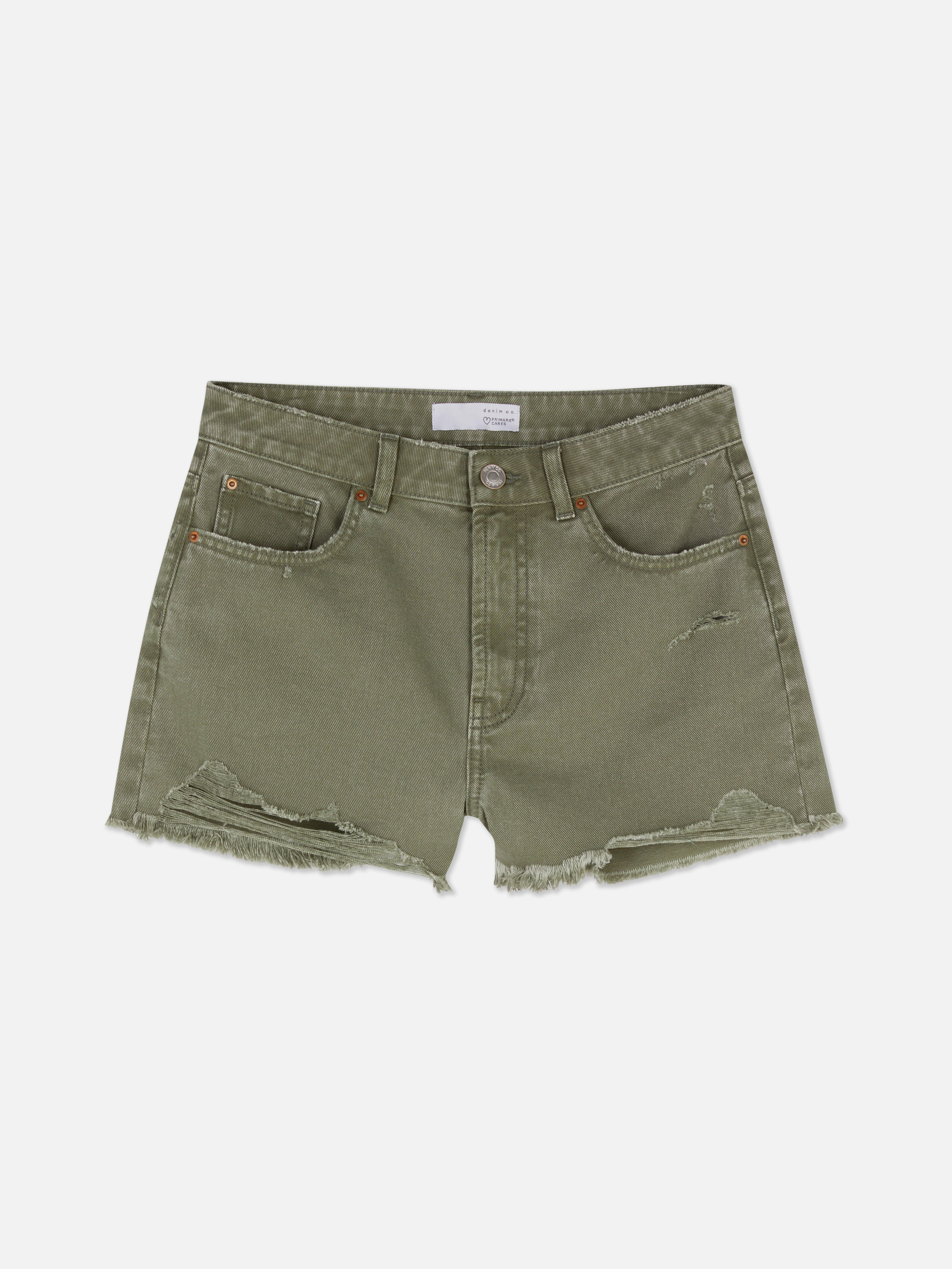 Ripped Denim Shorts