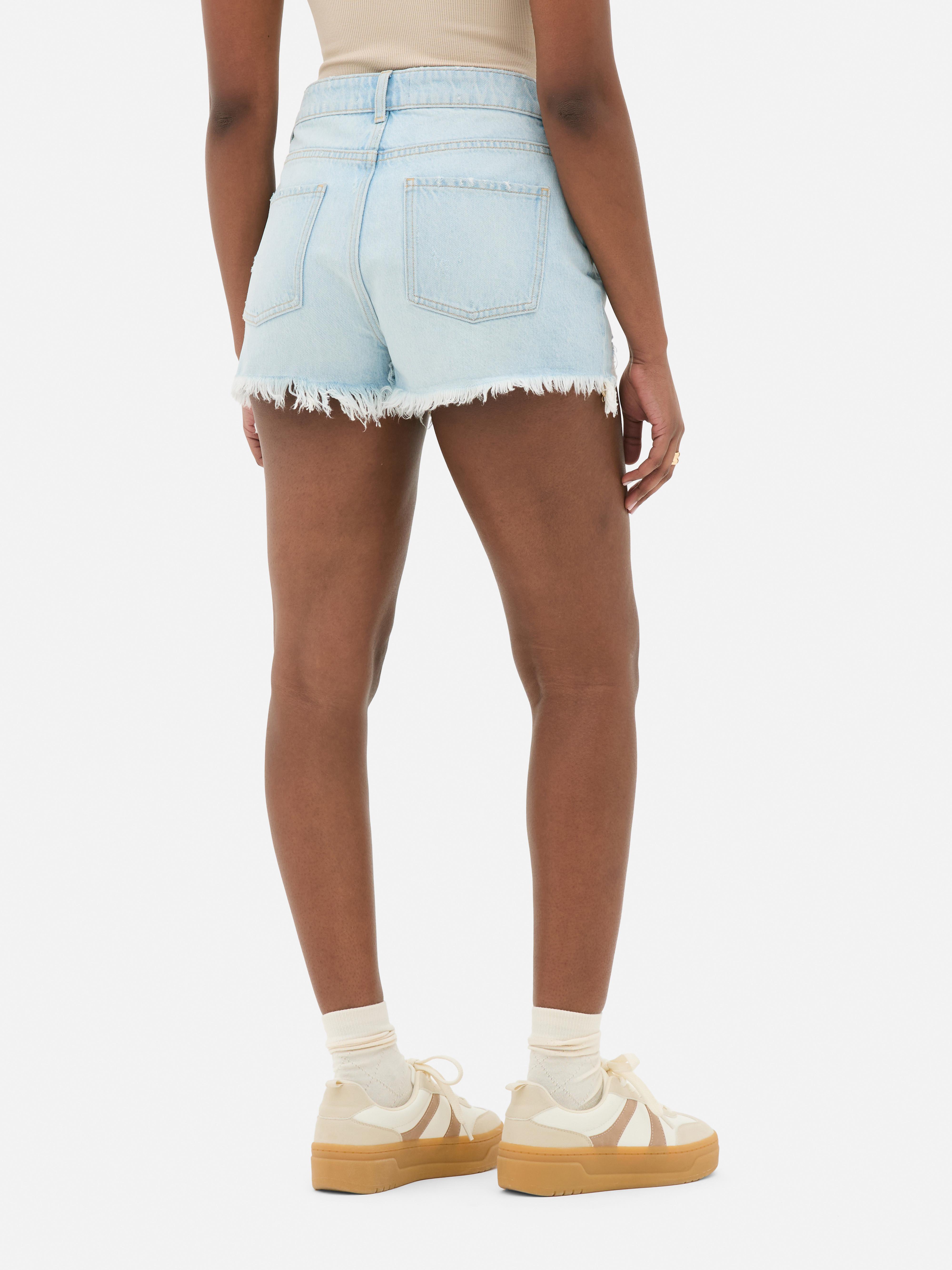 Ripped Denim Shorts
