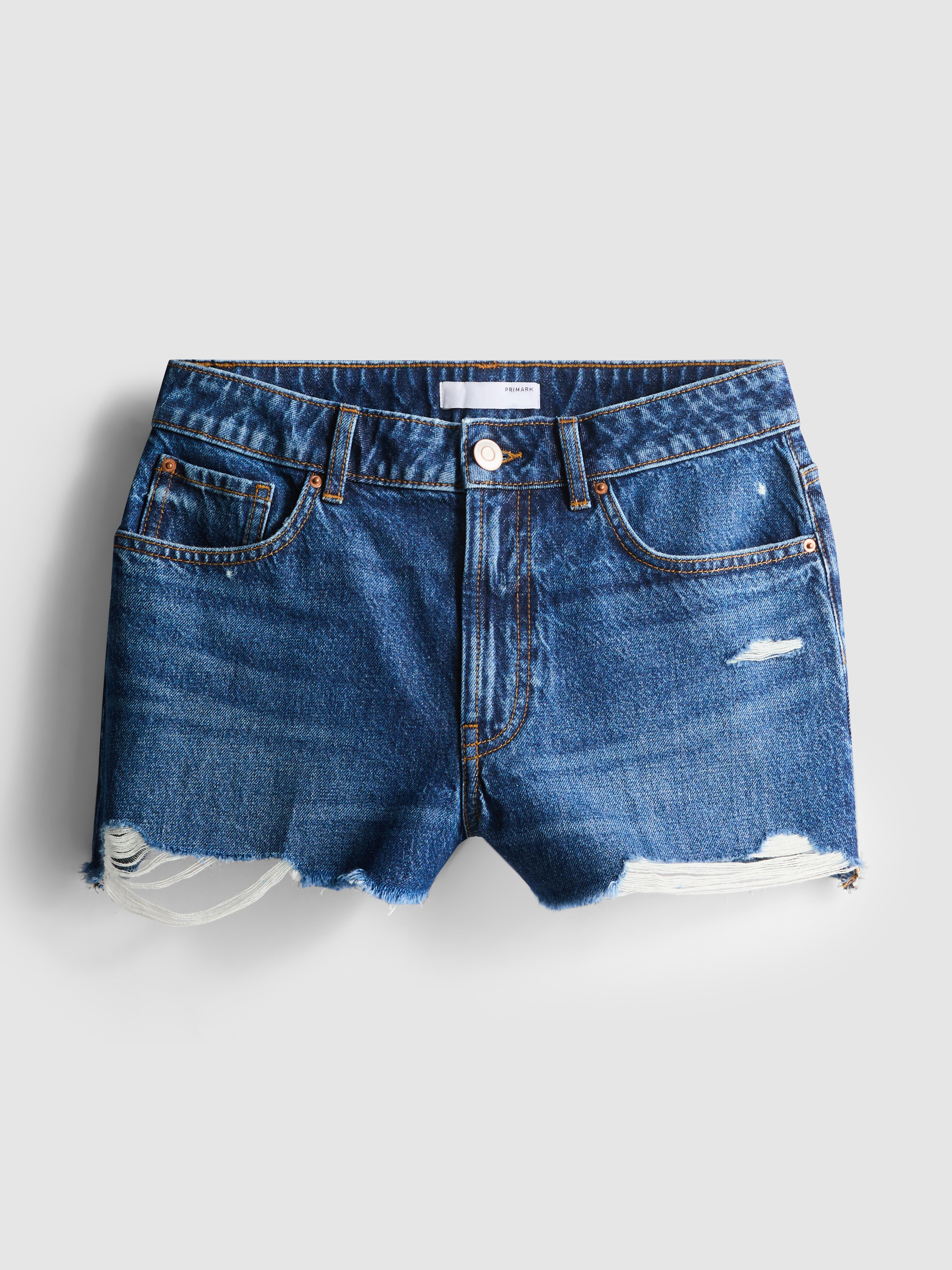 Ripped Denim Shorts