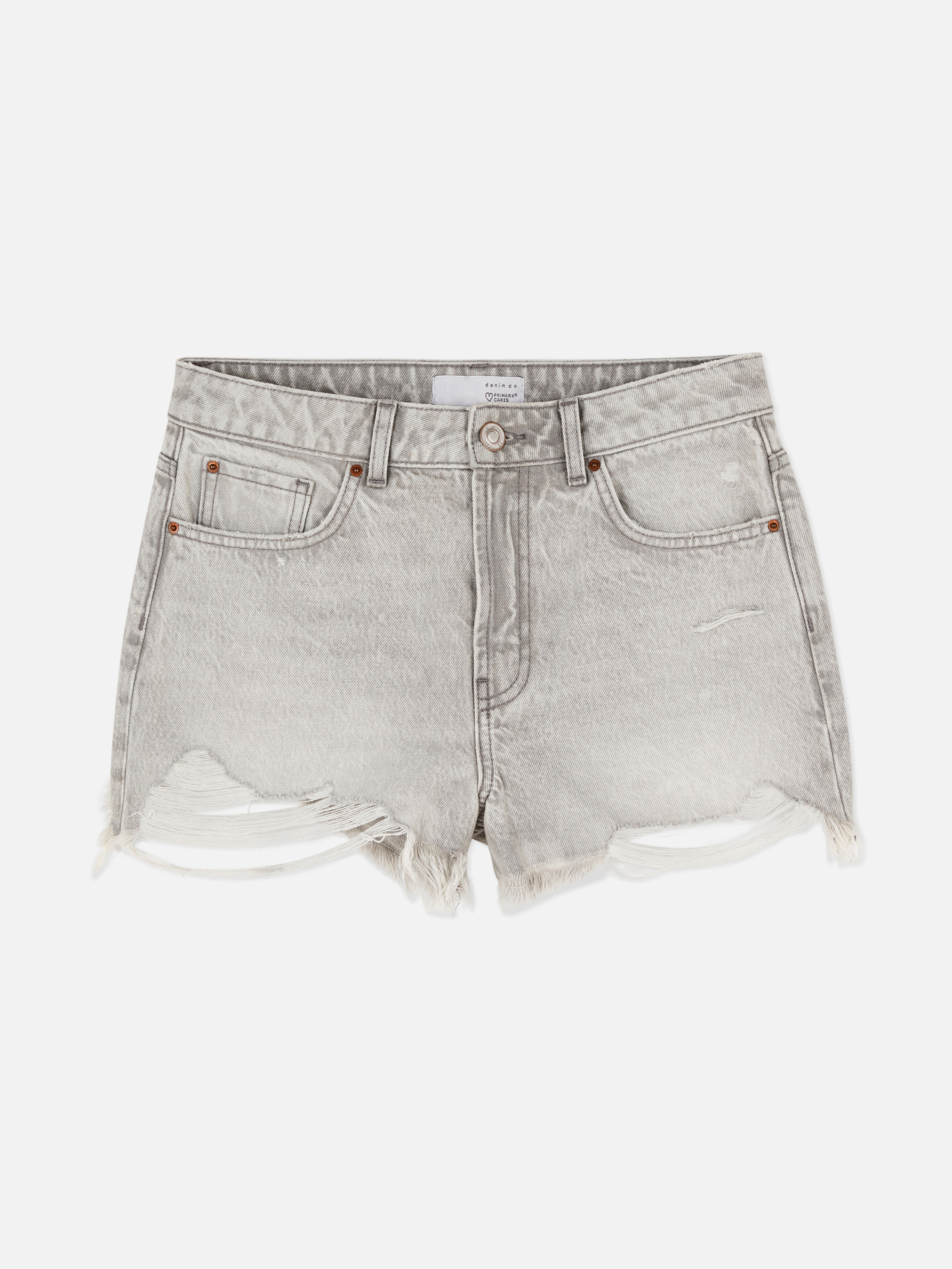 Ripped Denim Shorts