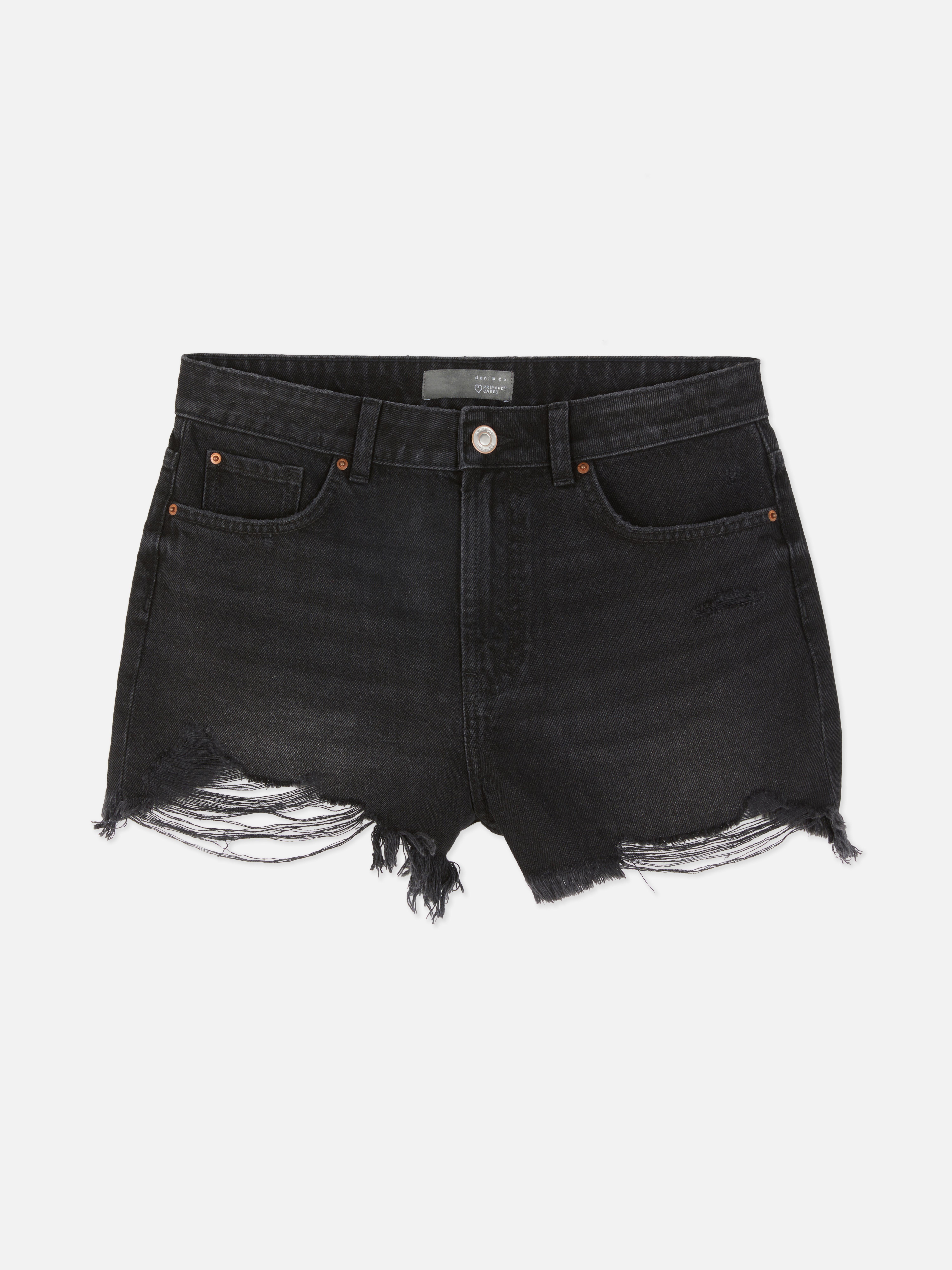 Ripped Denim Shorts
