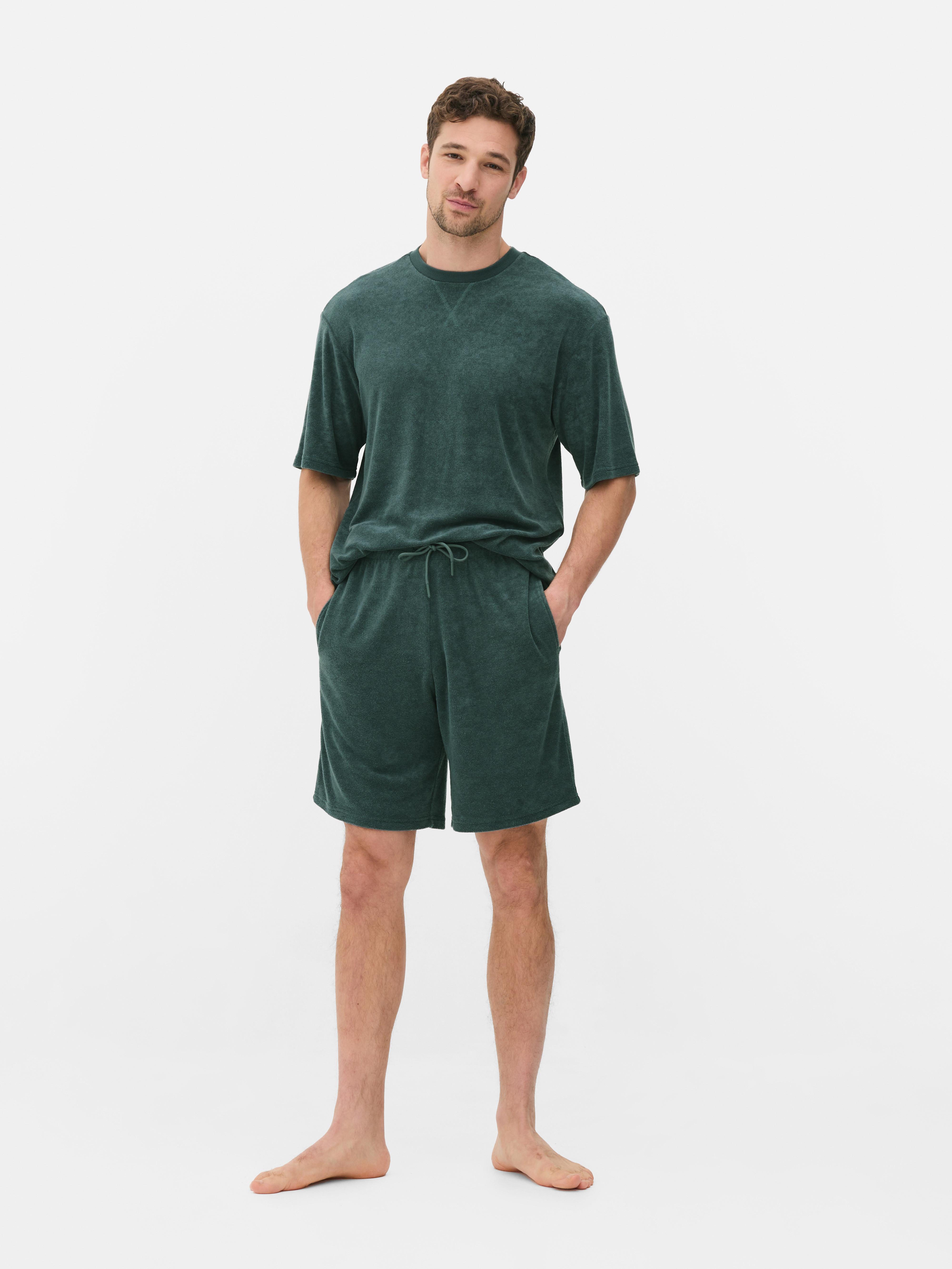 Frottee-Shorts mit Kordelzug