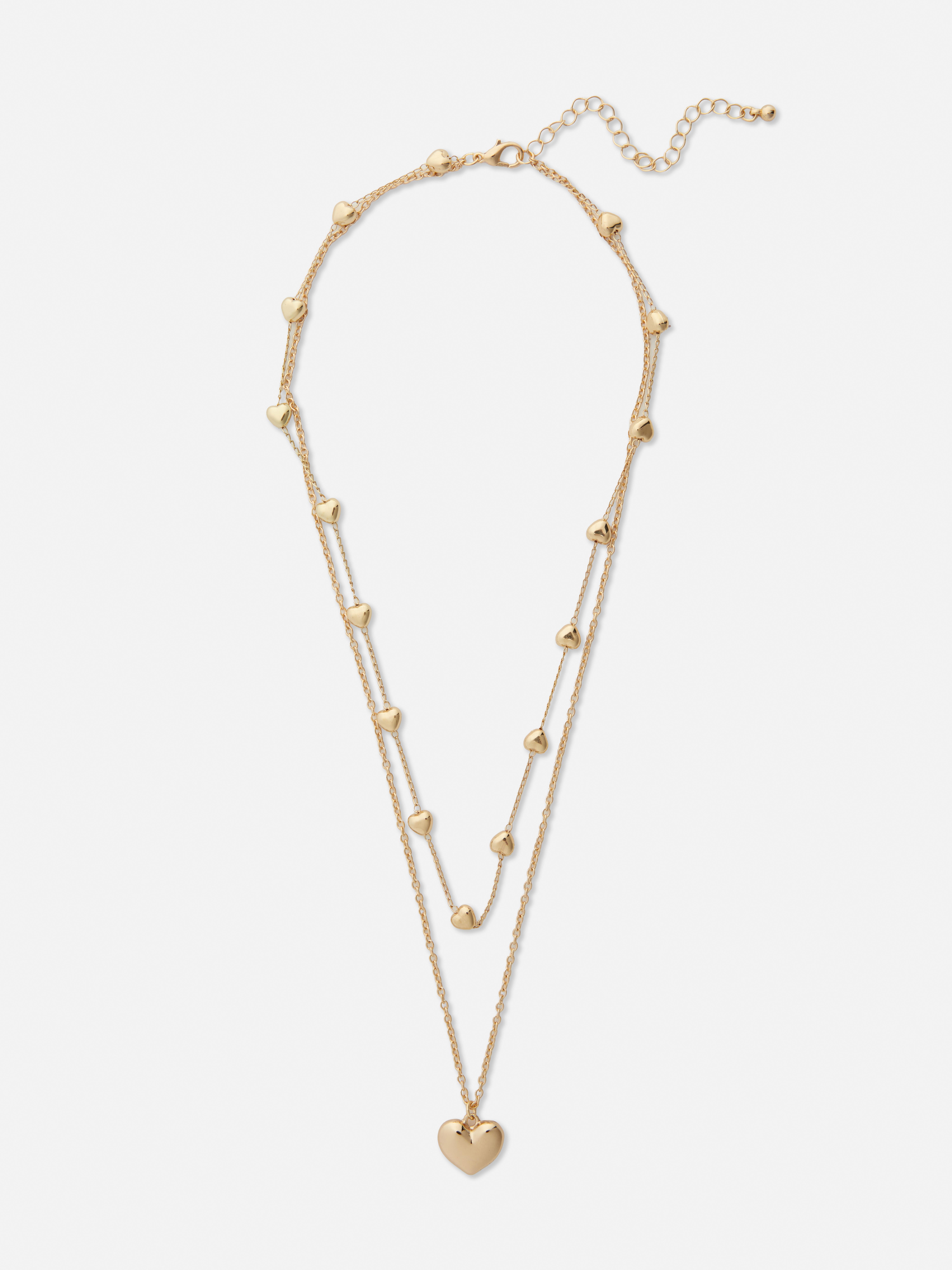 Double Chain Heart Necklace