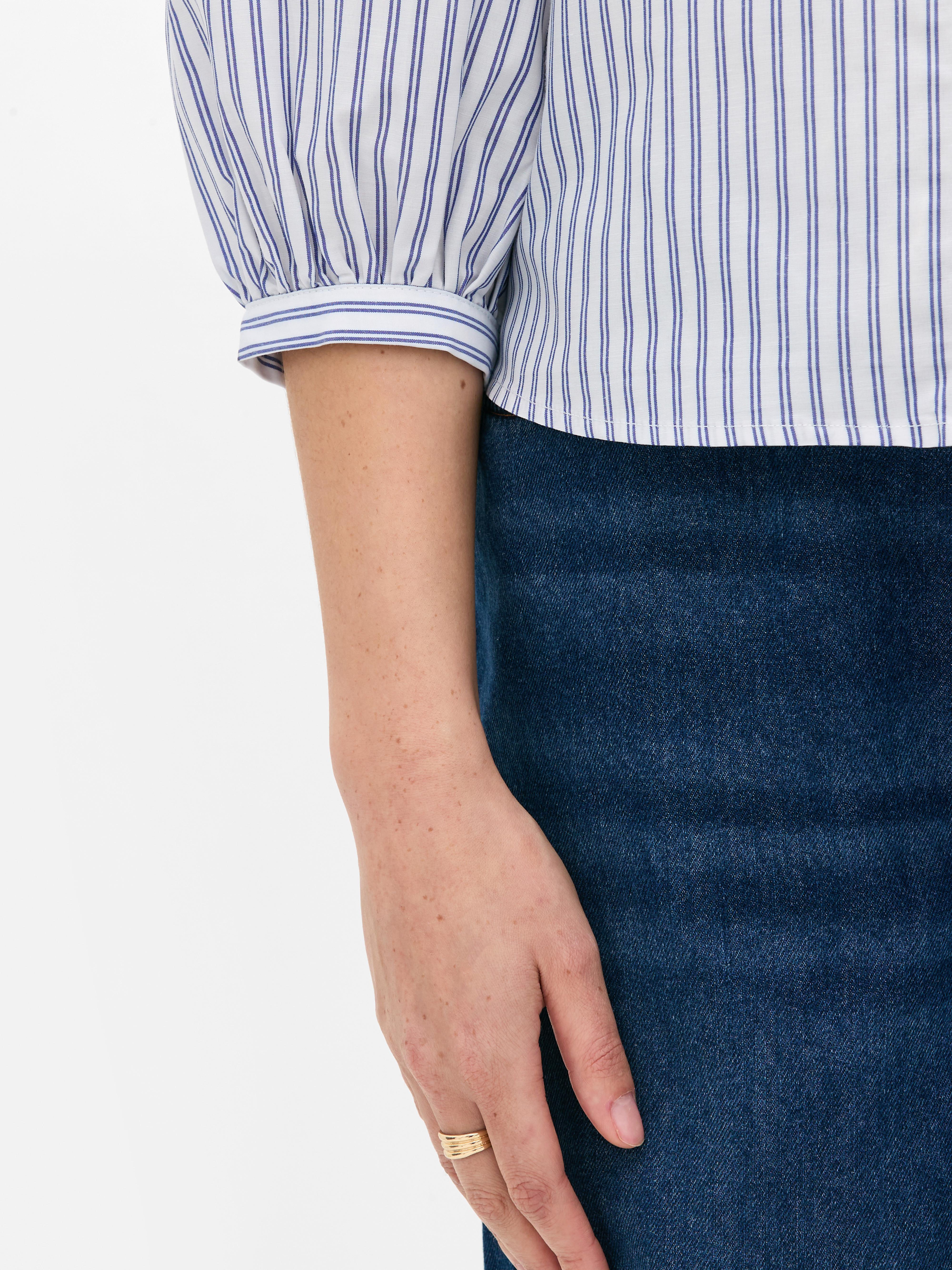Puff Sleeve Poplin Blouse