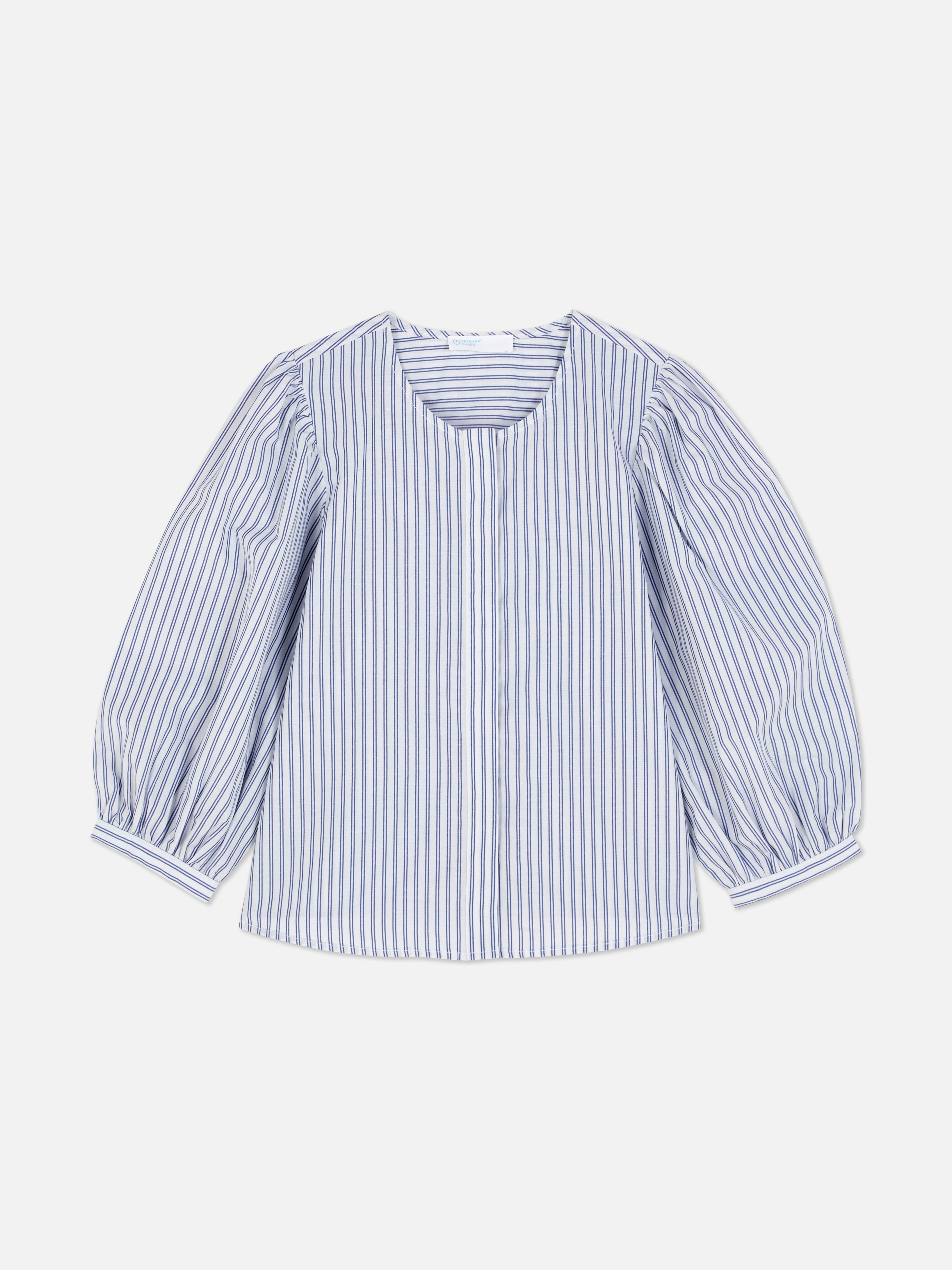 Puff Sleeve Poplin Blouse