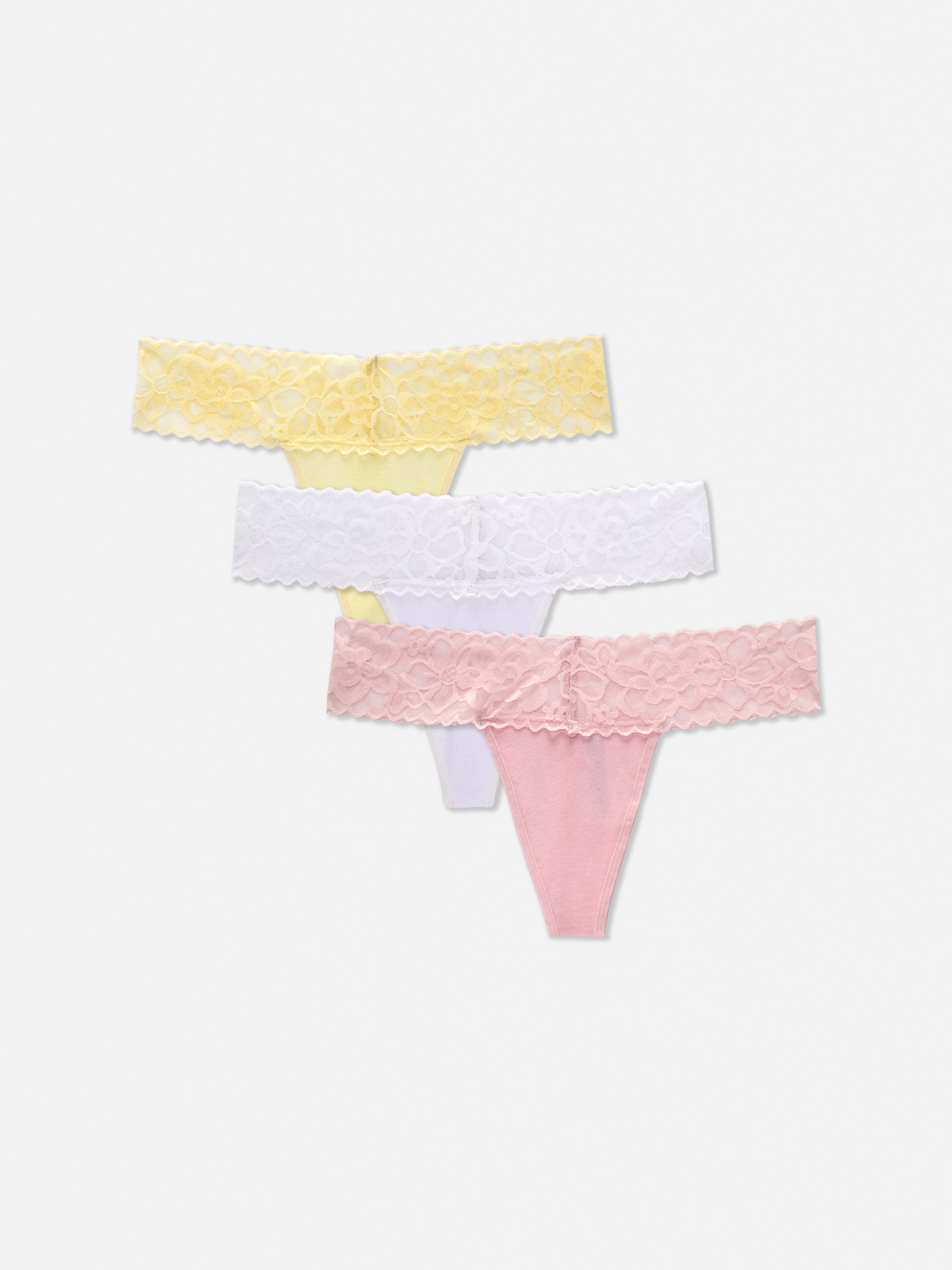 Bandeau-Tangas aus Spitze, 3er-Pack