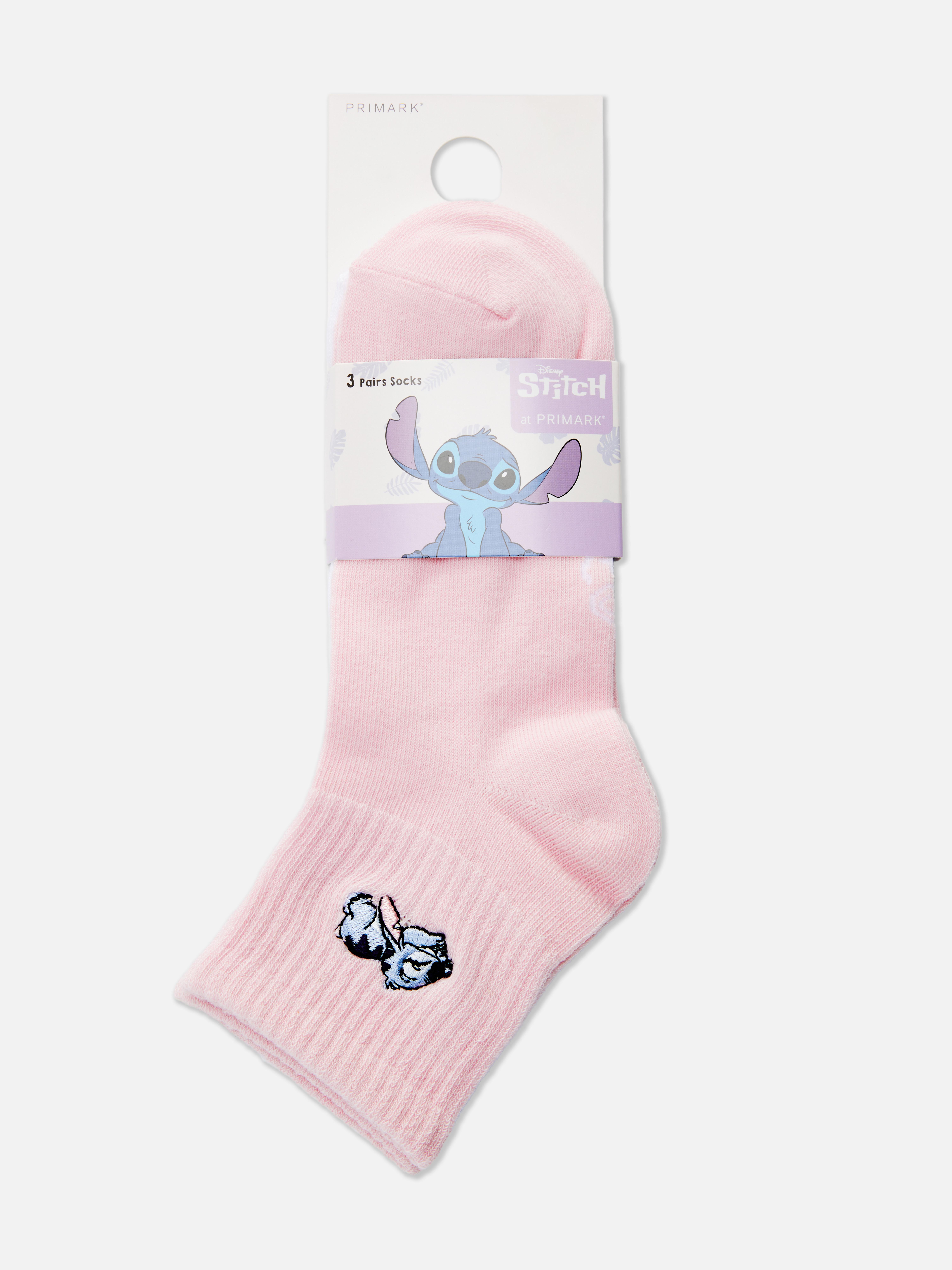 3pk Disney’s Stitch Quarter Crew Socks