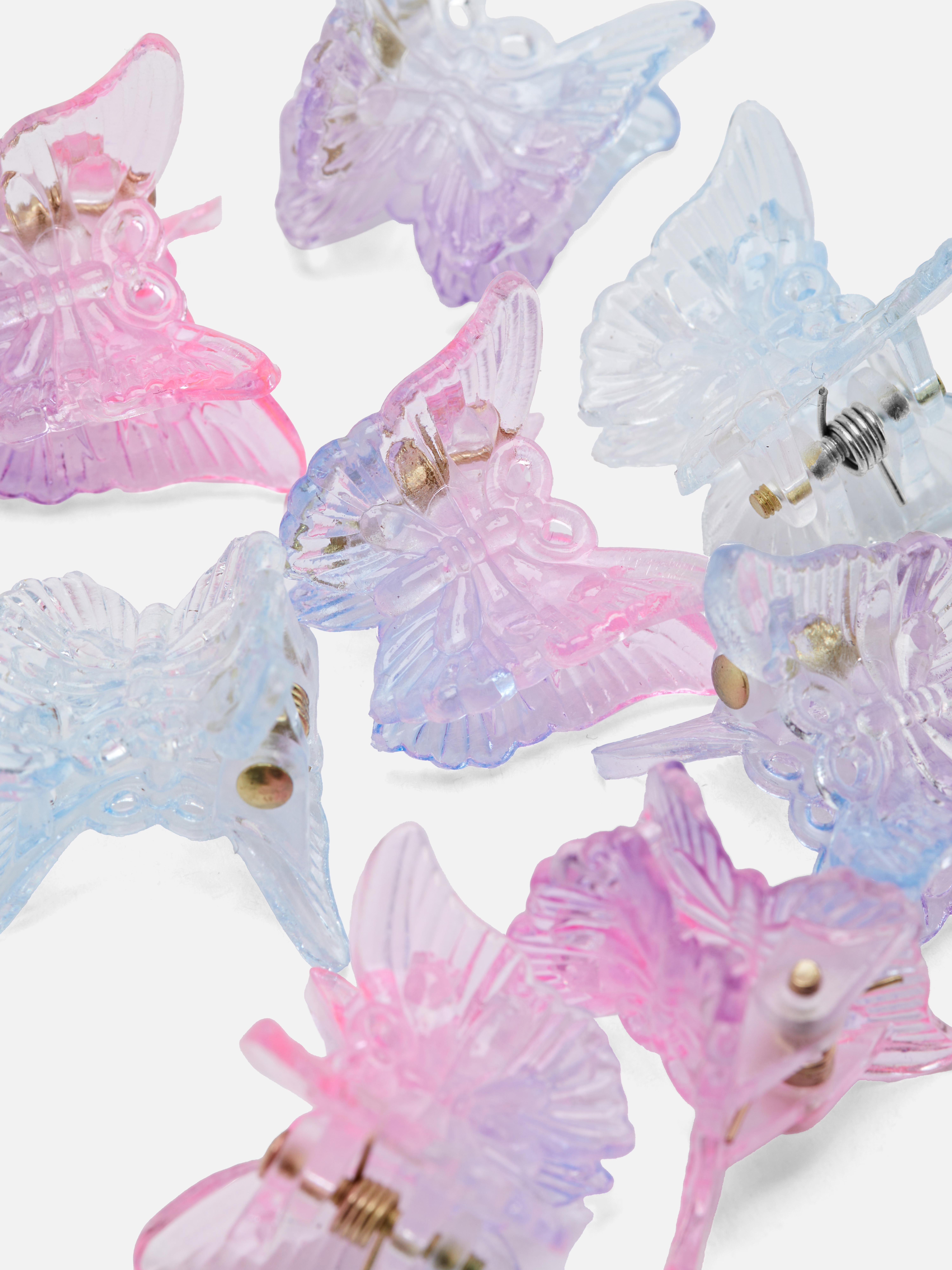 Lot de 8 mini pinces à cheveux papillon