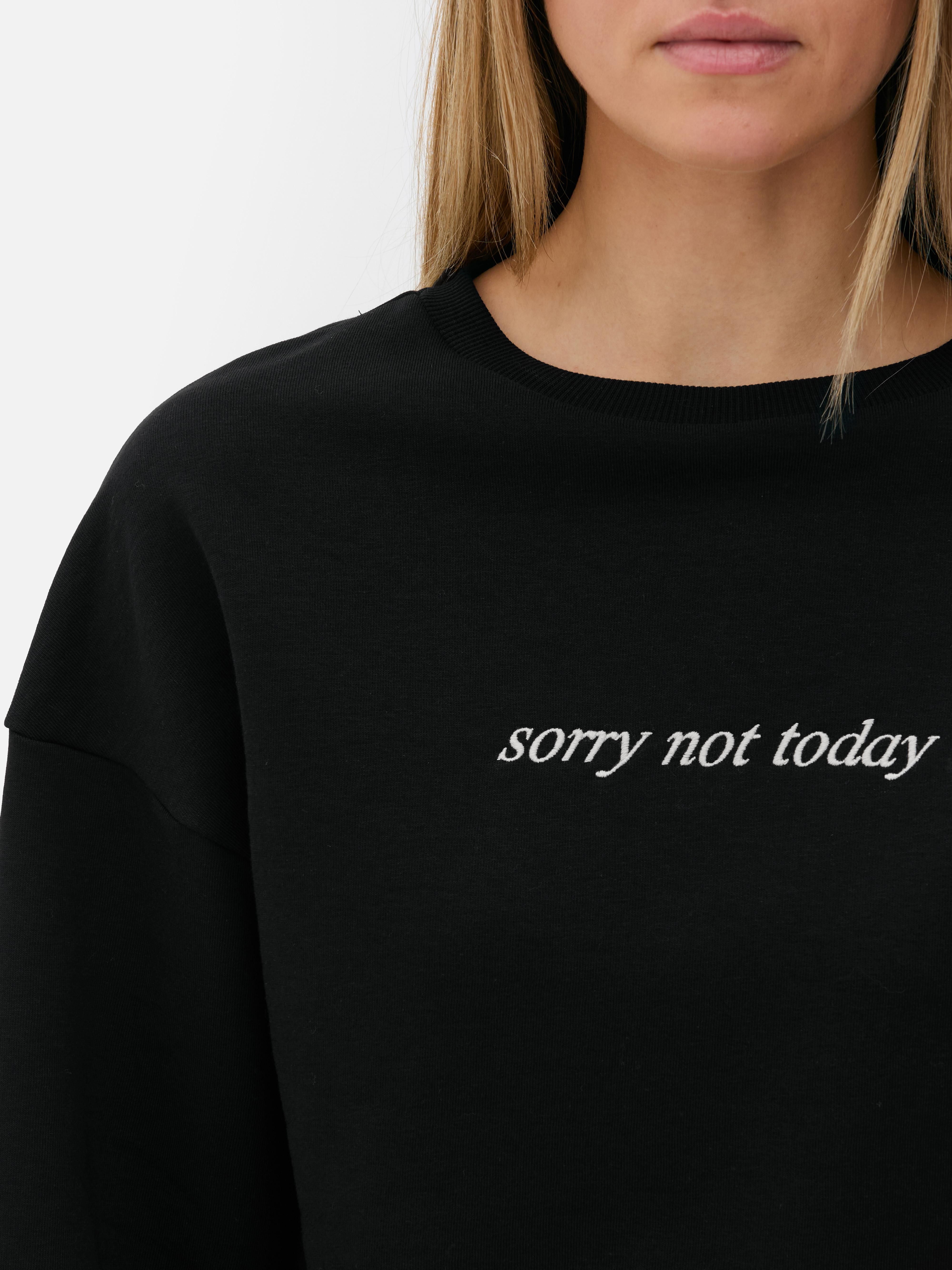 Oversized slogan sweatshirt sale