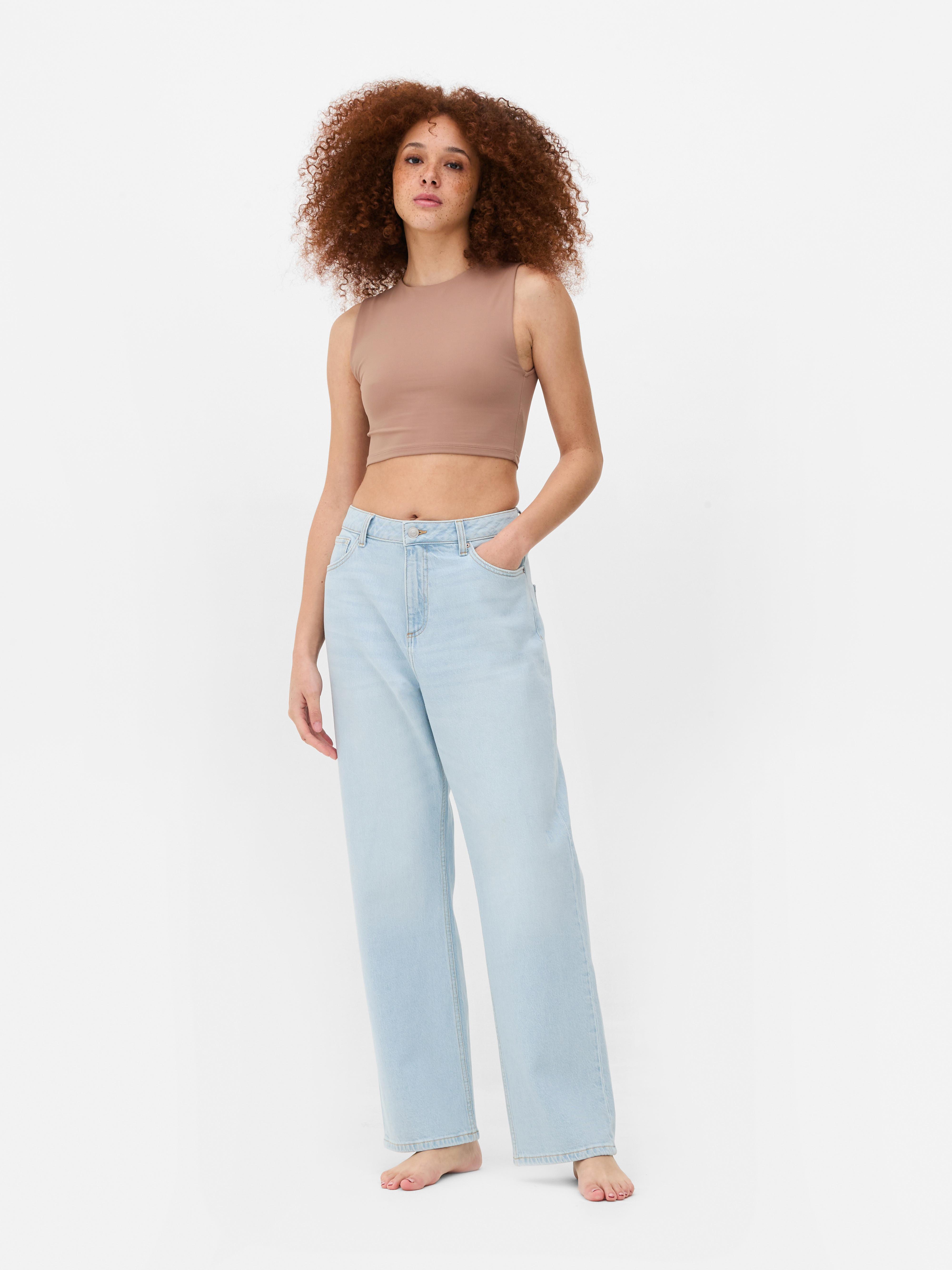 Jeans denim a gamba dritta