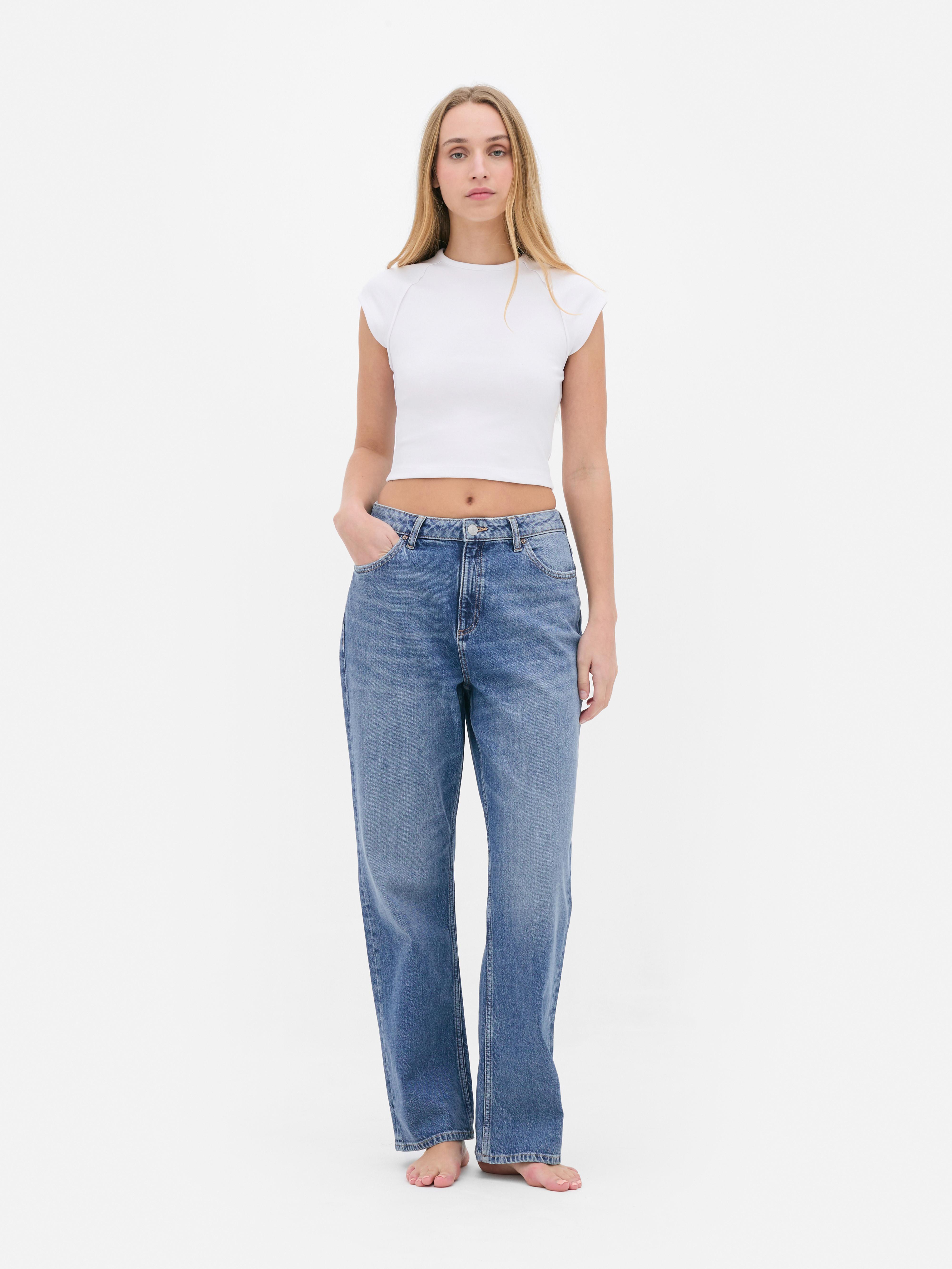 Straight Leg Denim Jeans