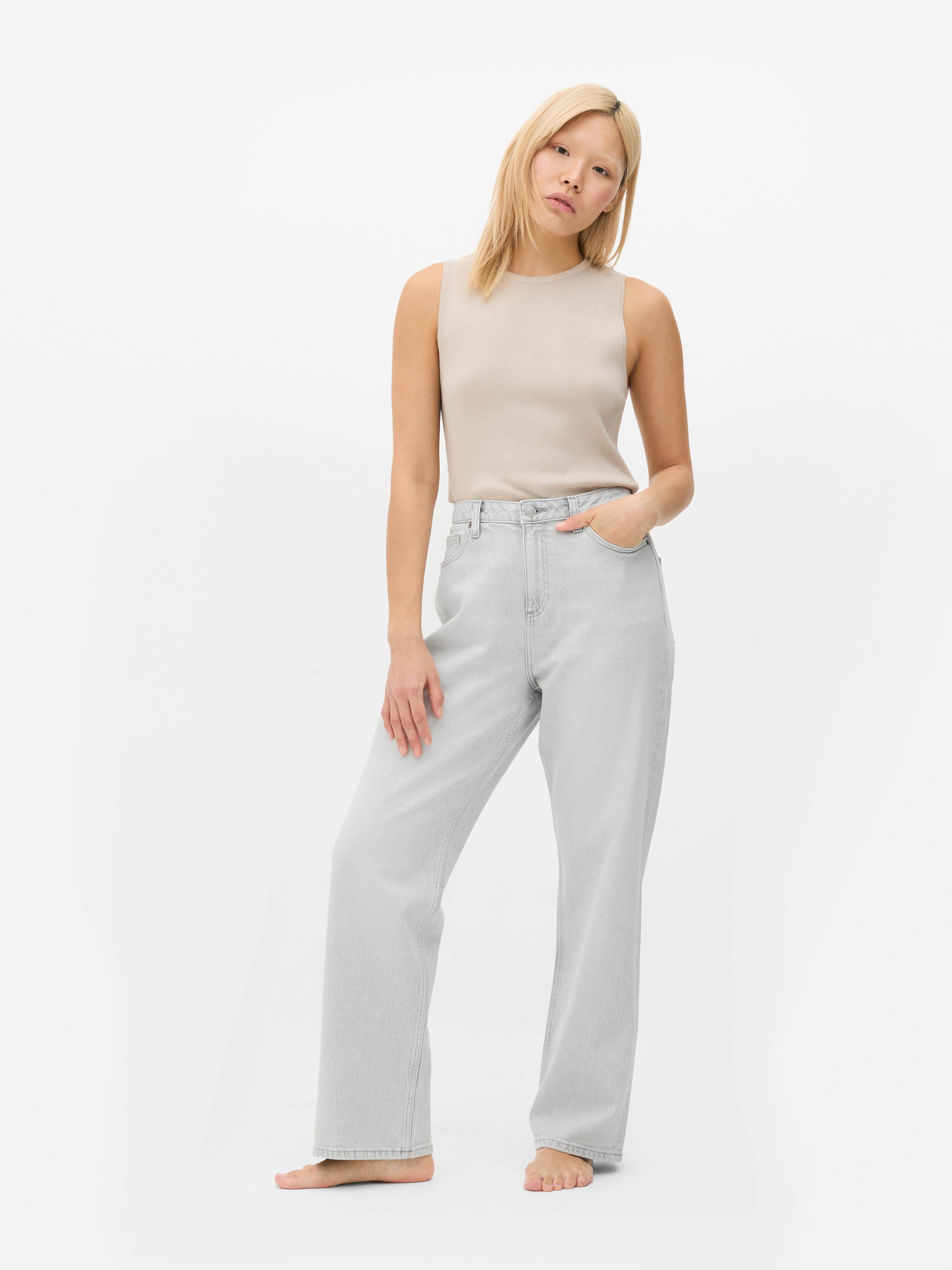 Straight Leg Denim Jeans