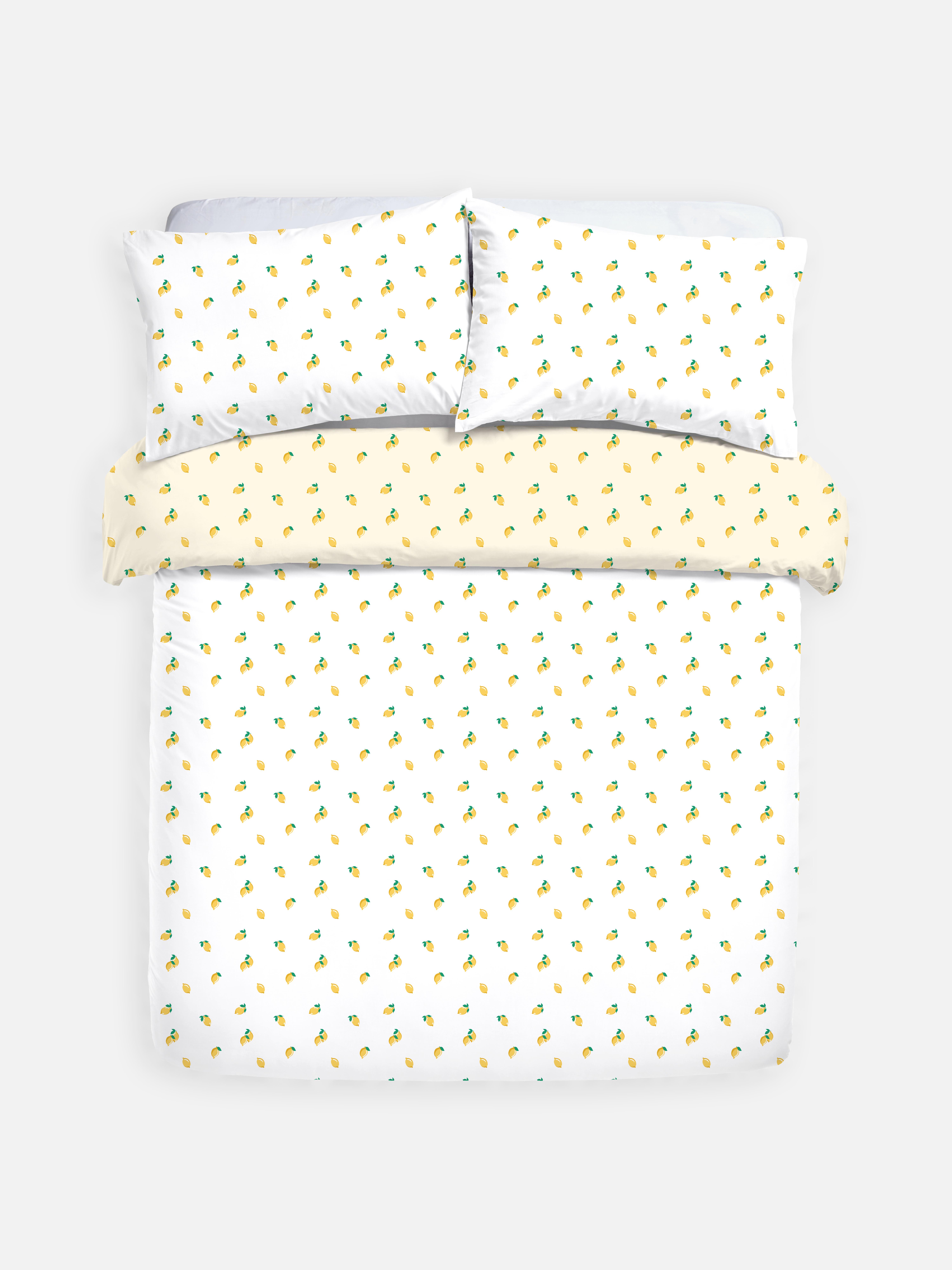 Set de funda nórdica reversible king size de limones
