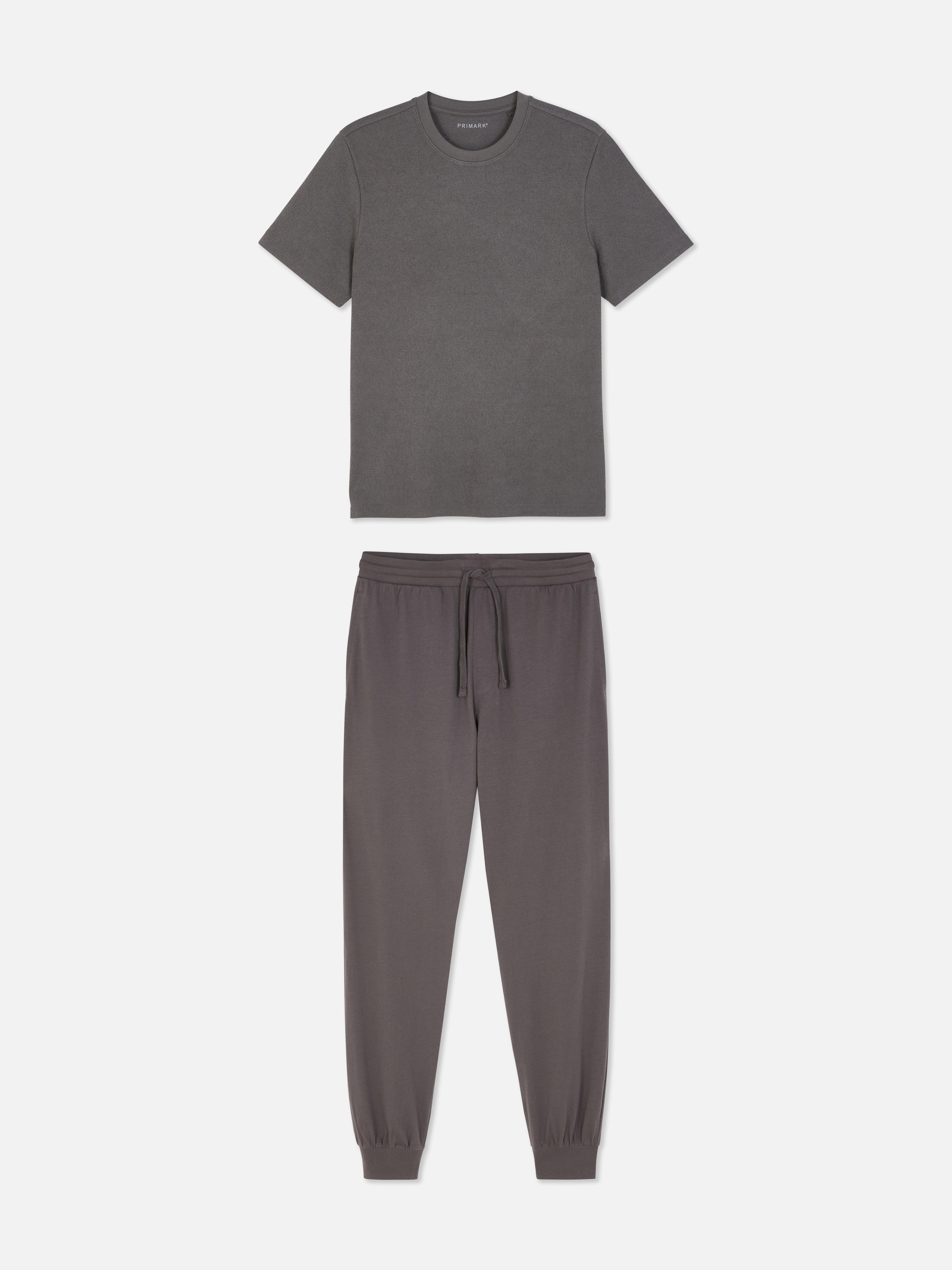 Lange pyjama met textuur