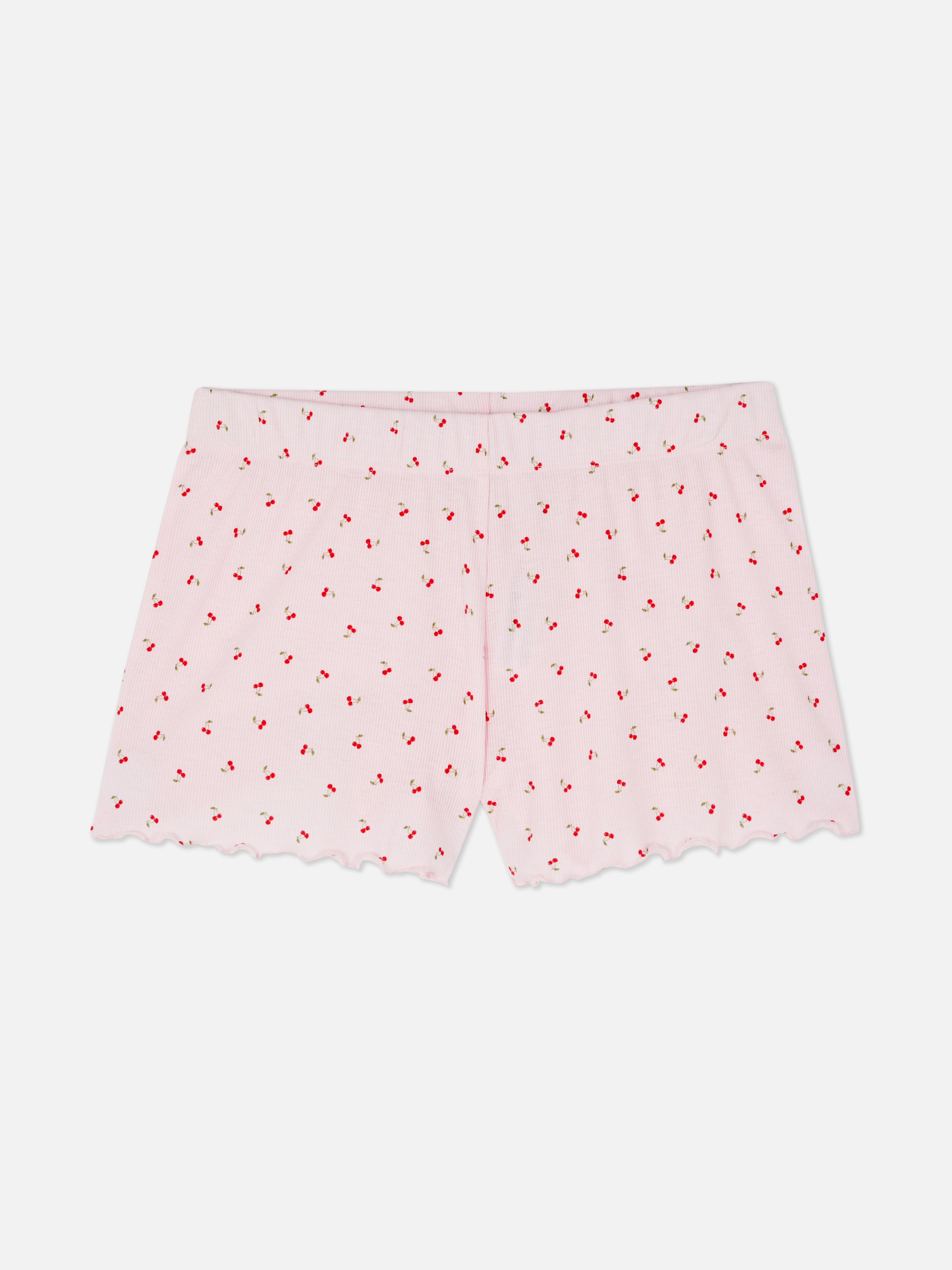 Calções malha estampado total Cor-de-rosa