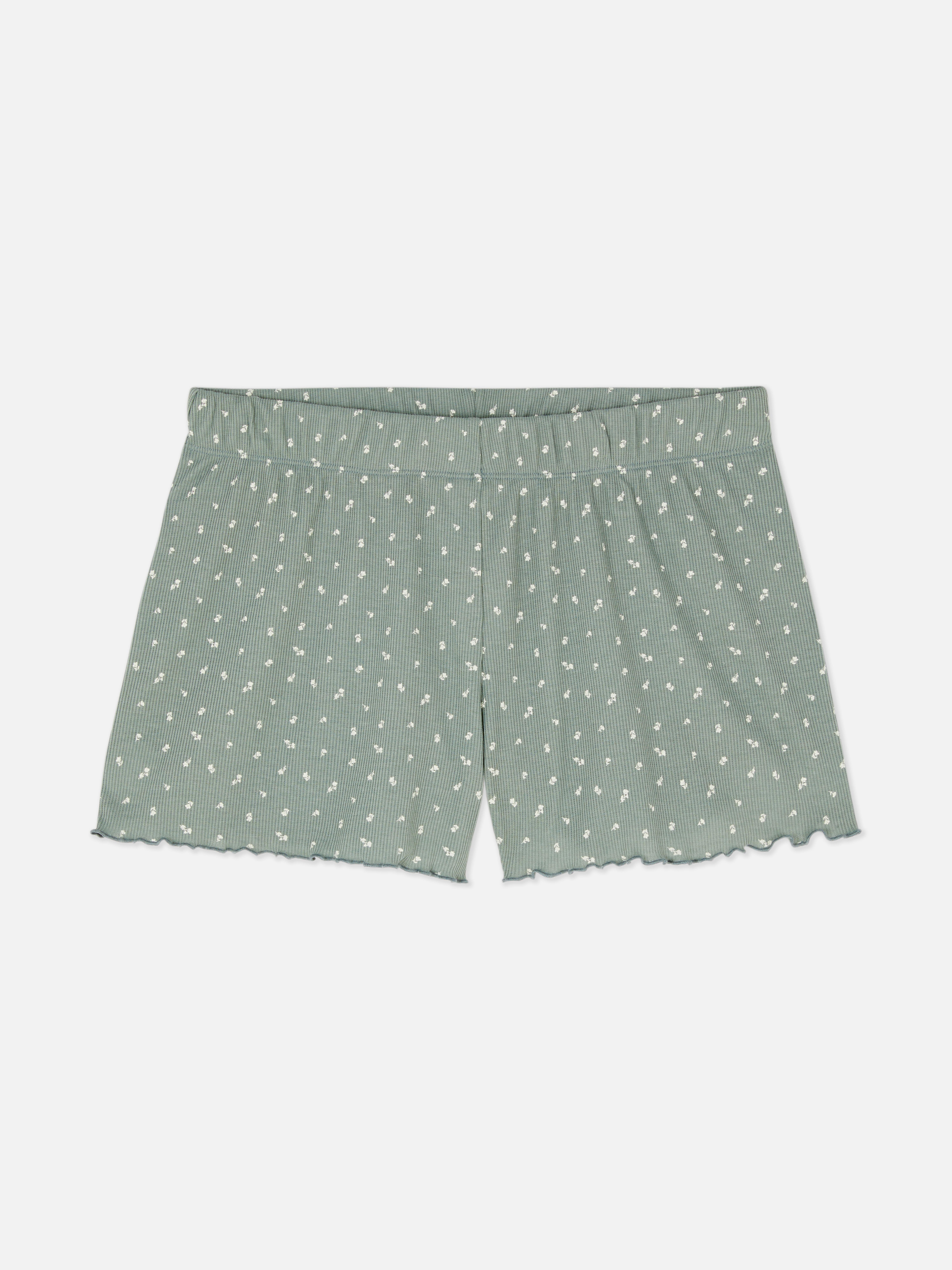 Calções malha estampado total Verde