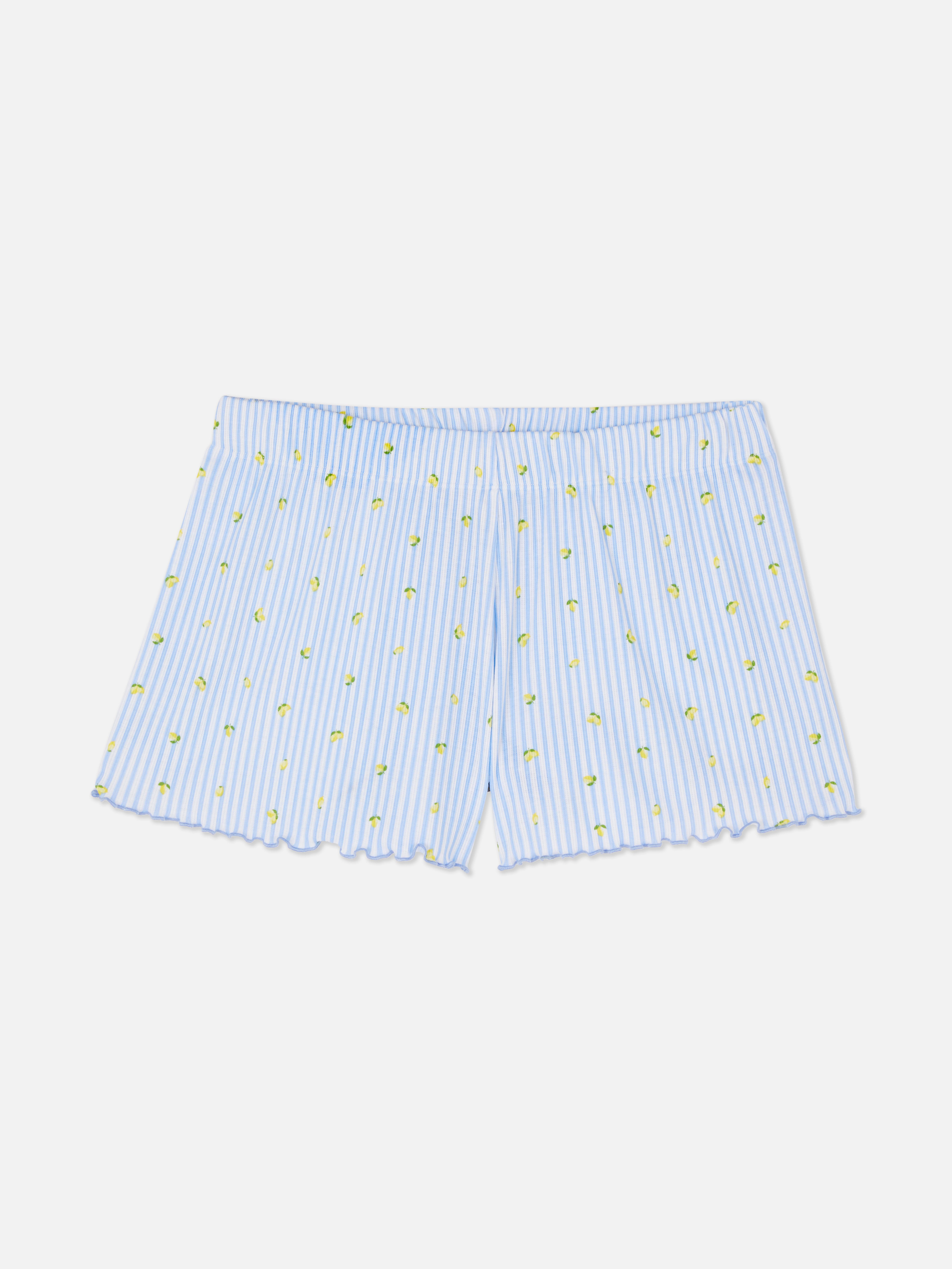 Calções malha estampado total Azul-claro