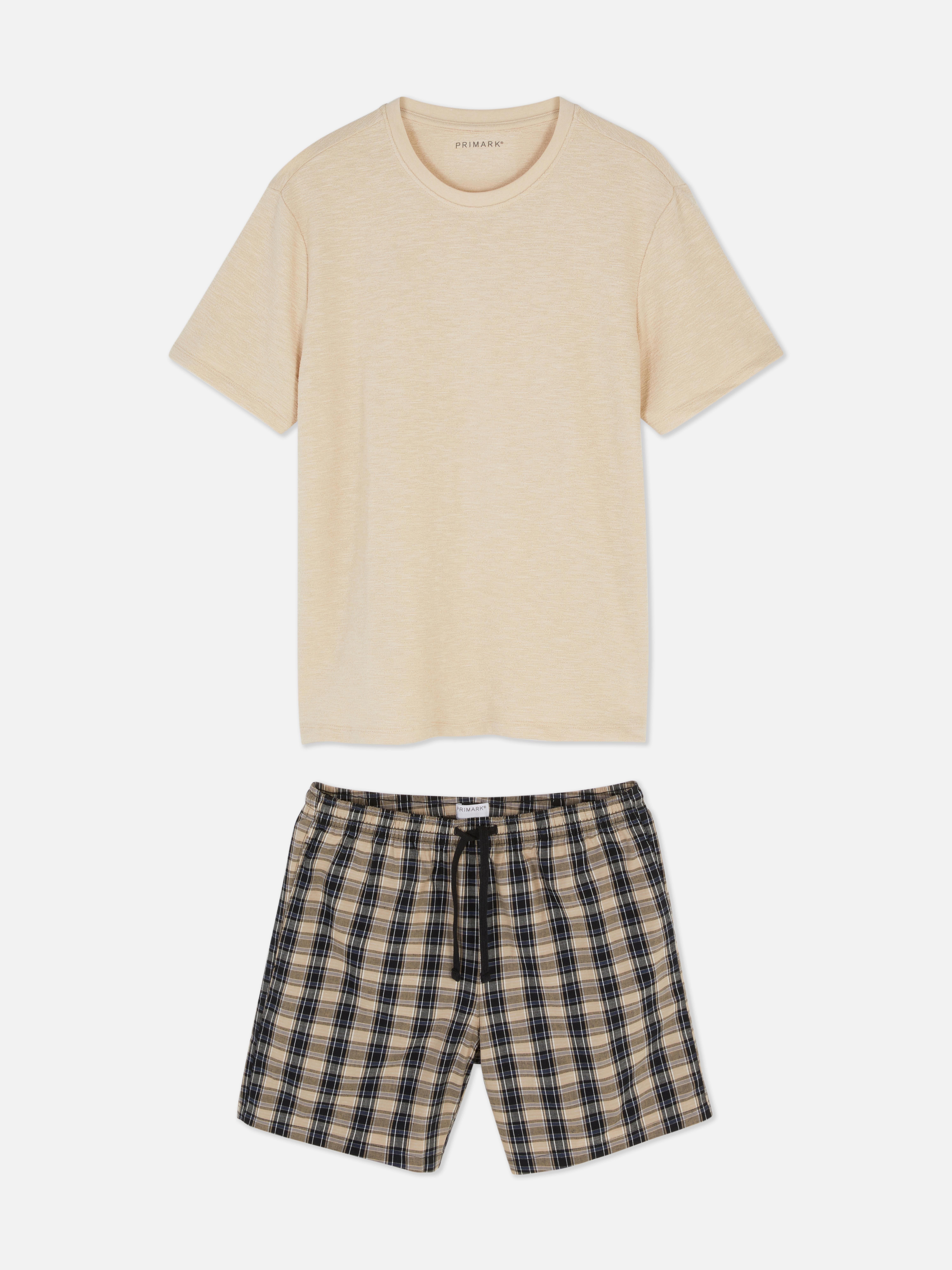 Check Textured Short Pyjamas Set