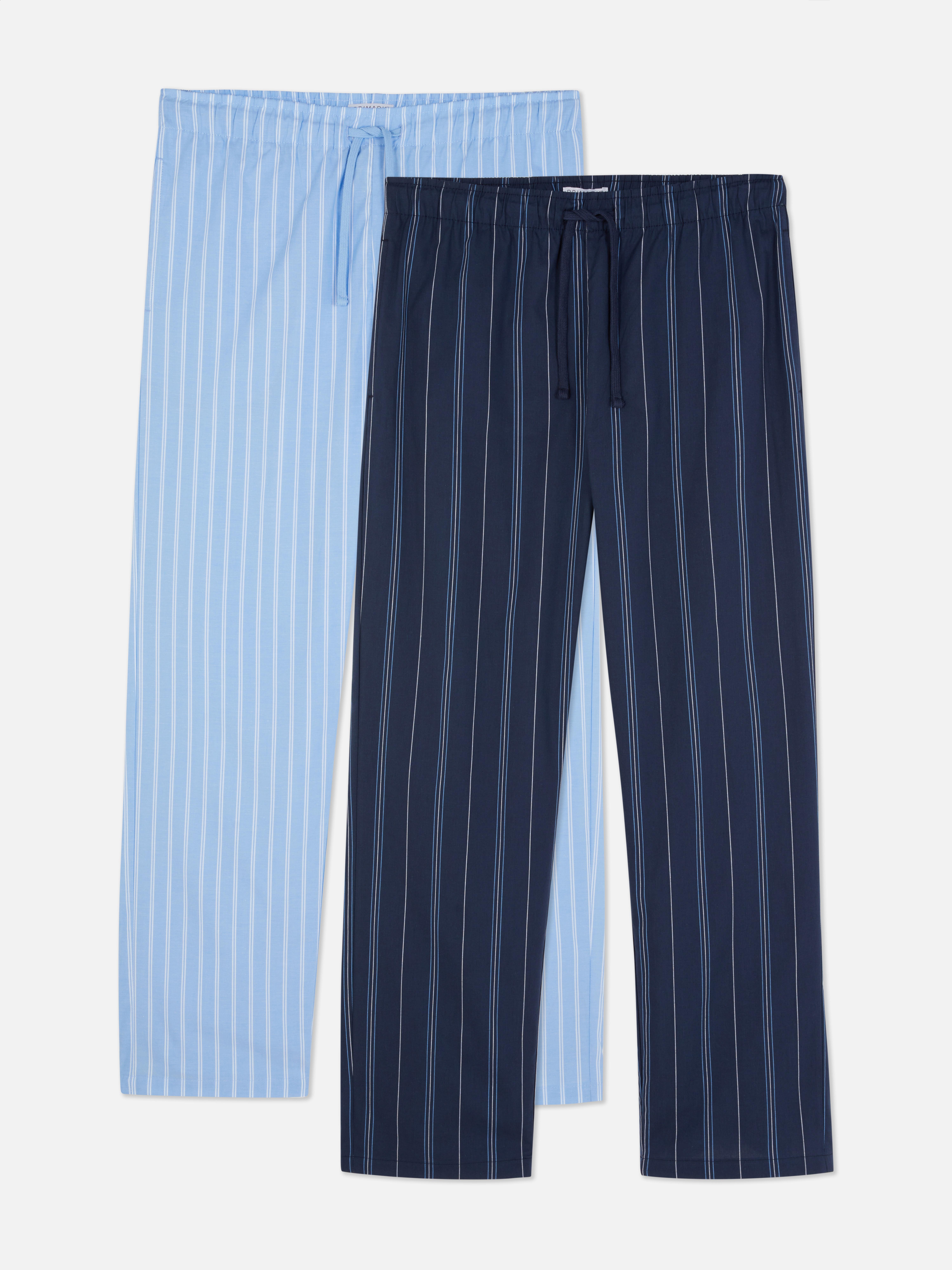 Popeline pyjamabroeken met strepen, set van 2