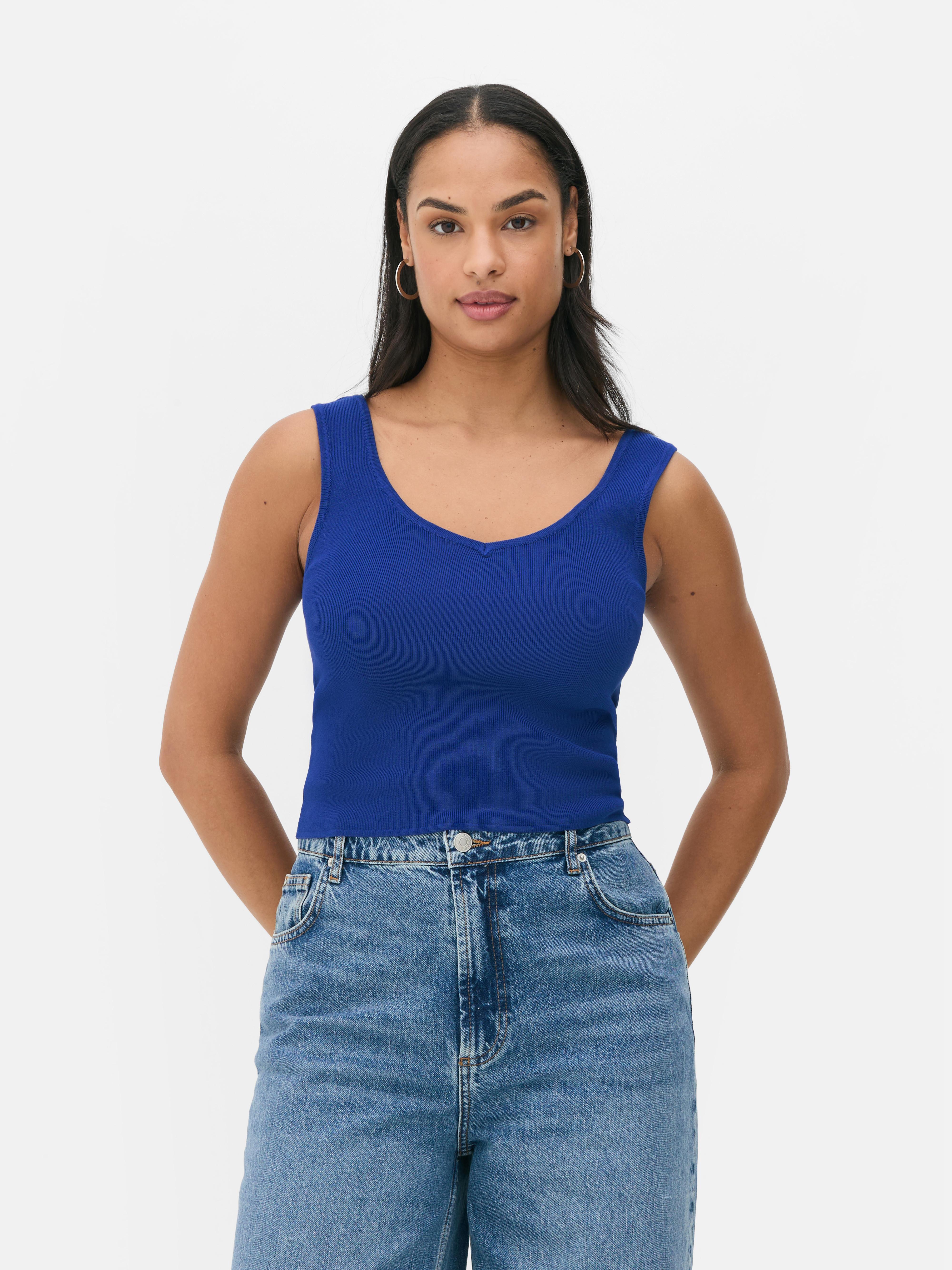 V-Neck Vest Top Cobalt