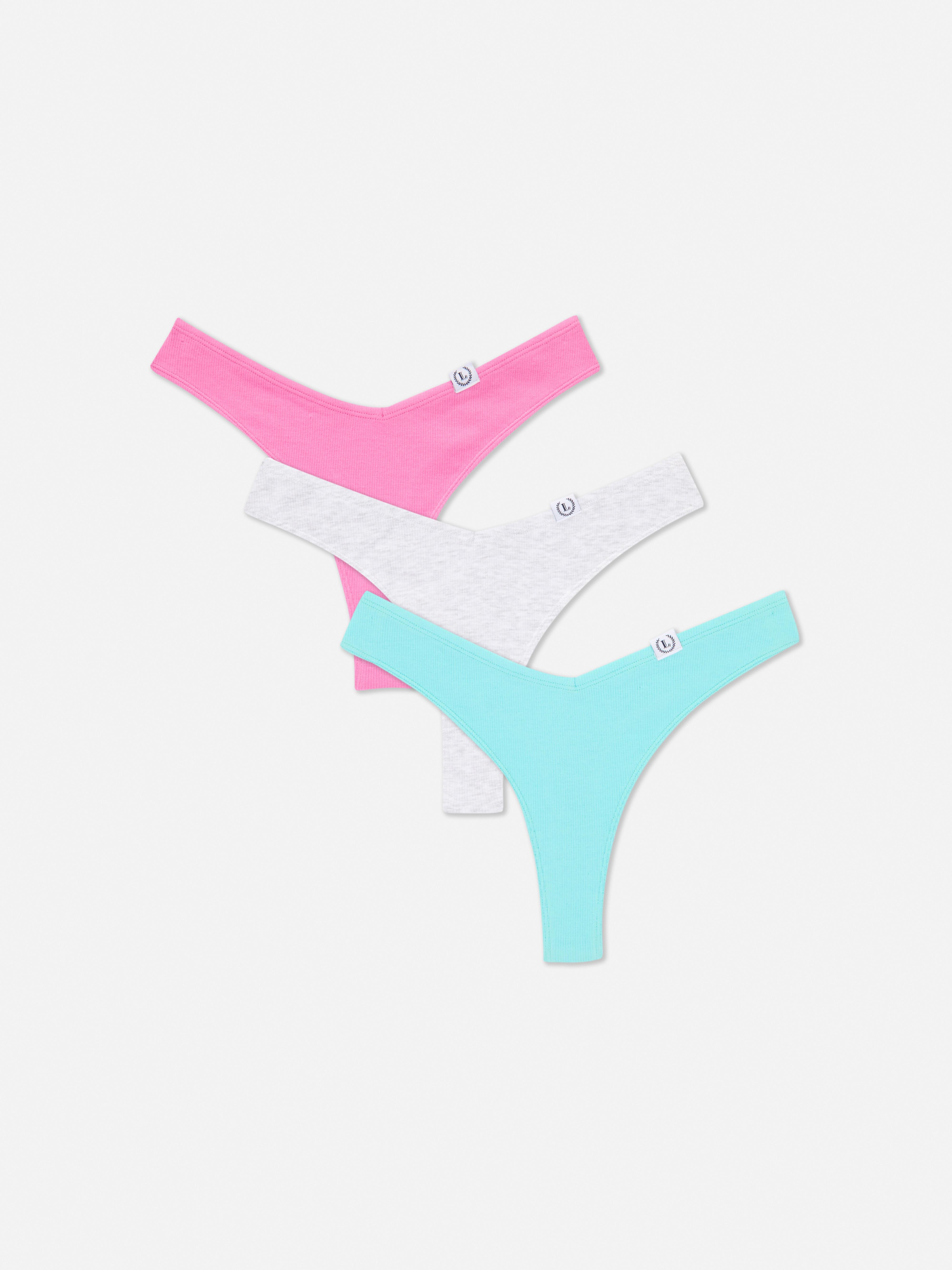 Gerippte Miami-Tangas, 3er-Pack